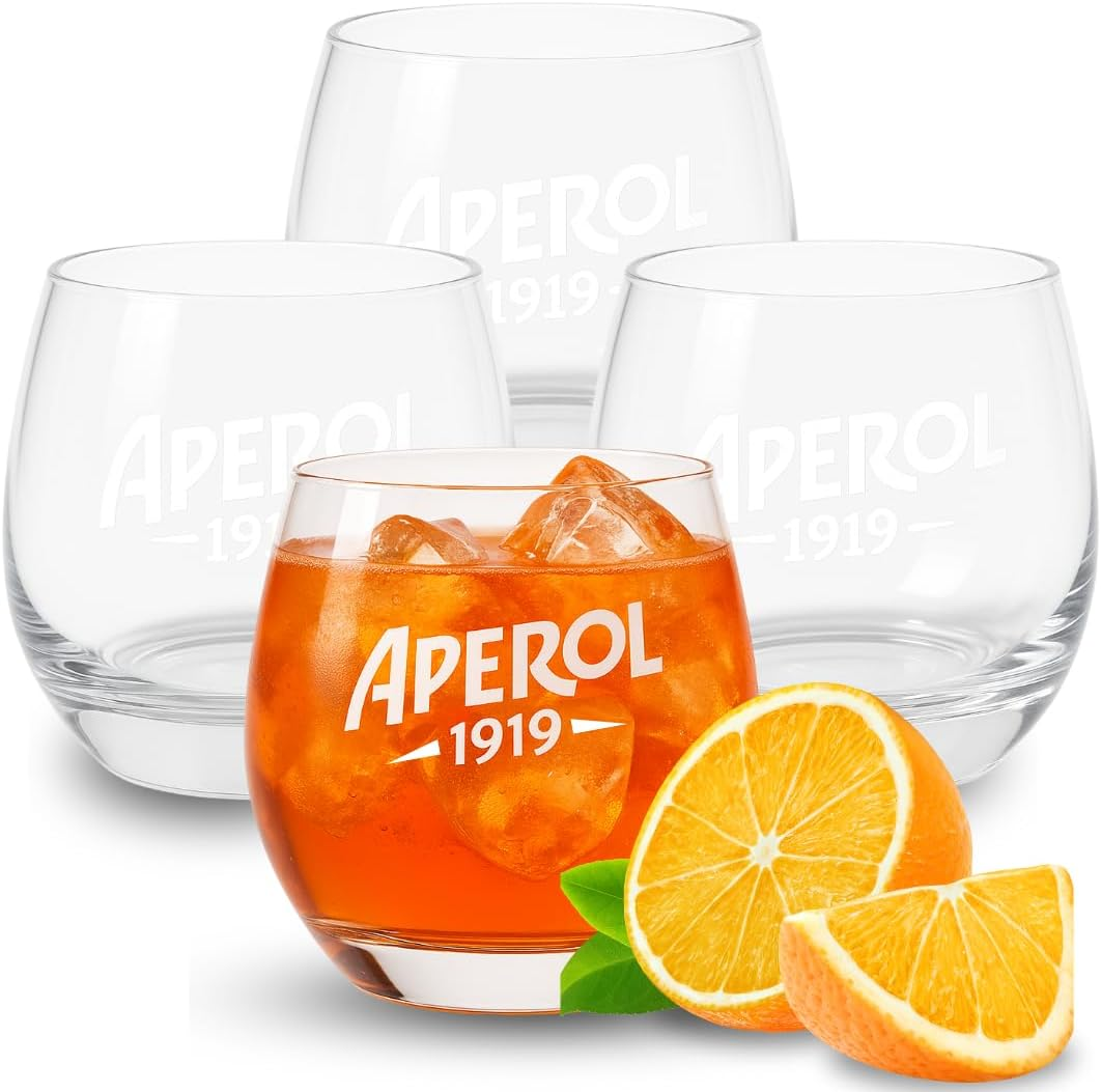 Maxito Aperol Glasses of Excellent Quality with 370 Ml in Set of 4 as Gifts for Women or Aperol Gift - Aperol Spray Glasses - Cocktail