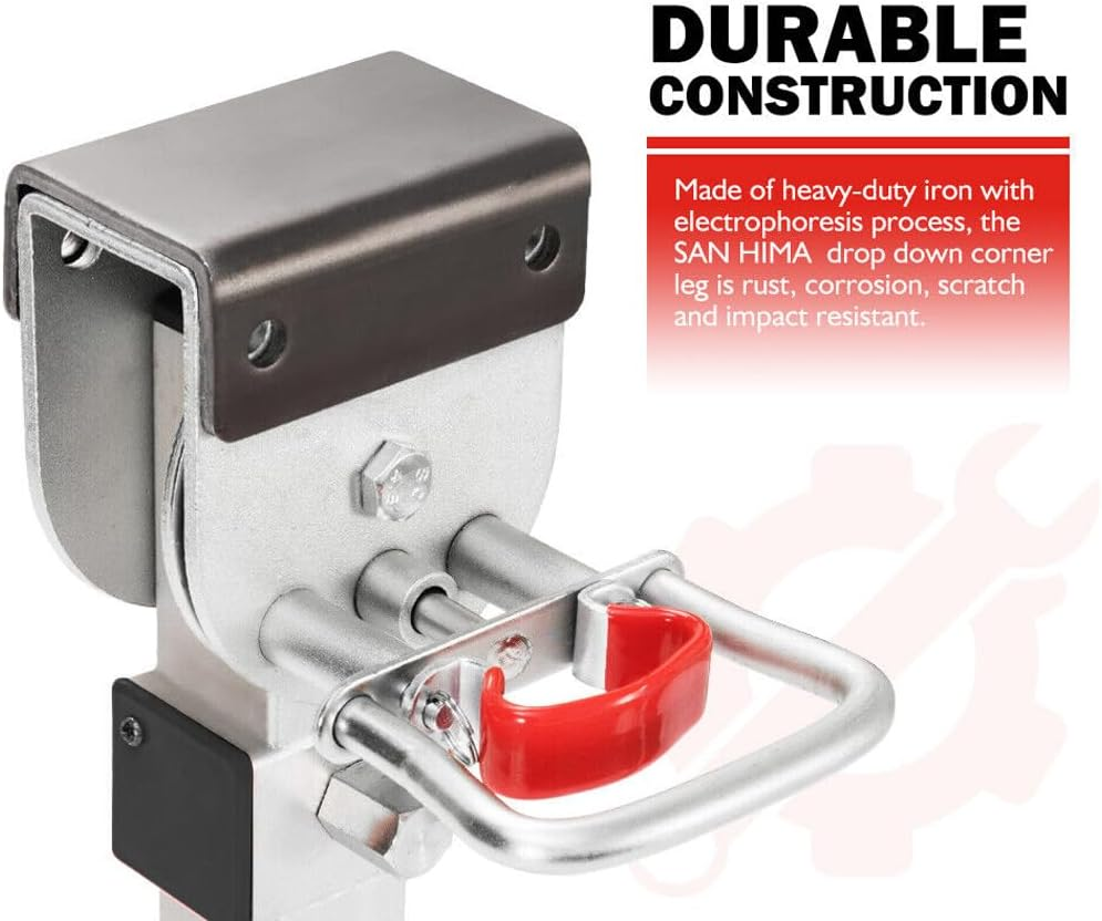 PORIYA 2PCS 400MM Caravan Corner Leg Drop down Stabilizers,1200Lbs Caravan Camper Trailer Steel Legs,Steady Camper Parts (SILVER)