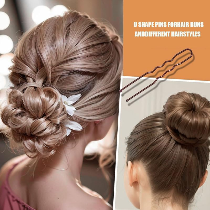 356Pcs Hair Pins Kit with Storage Box,100 Bobby Pins, 150 Rubber Bands, 100 U-Shaped Pins & 6 Spiral Hairpins for Women, Salons, Ballet, Cheerleading & Travel image number 3