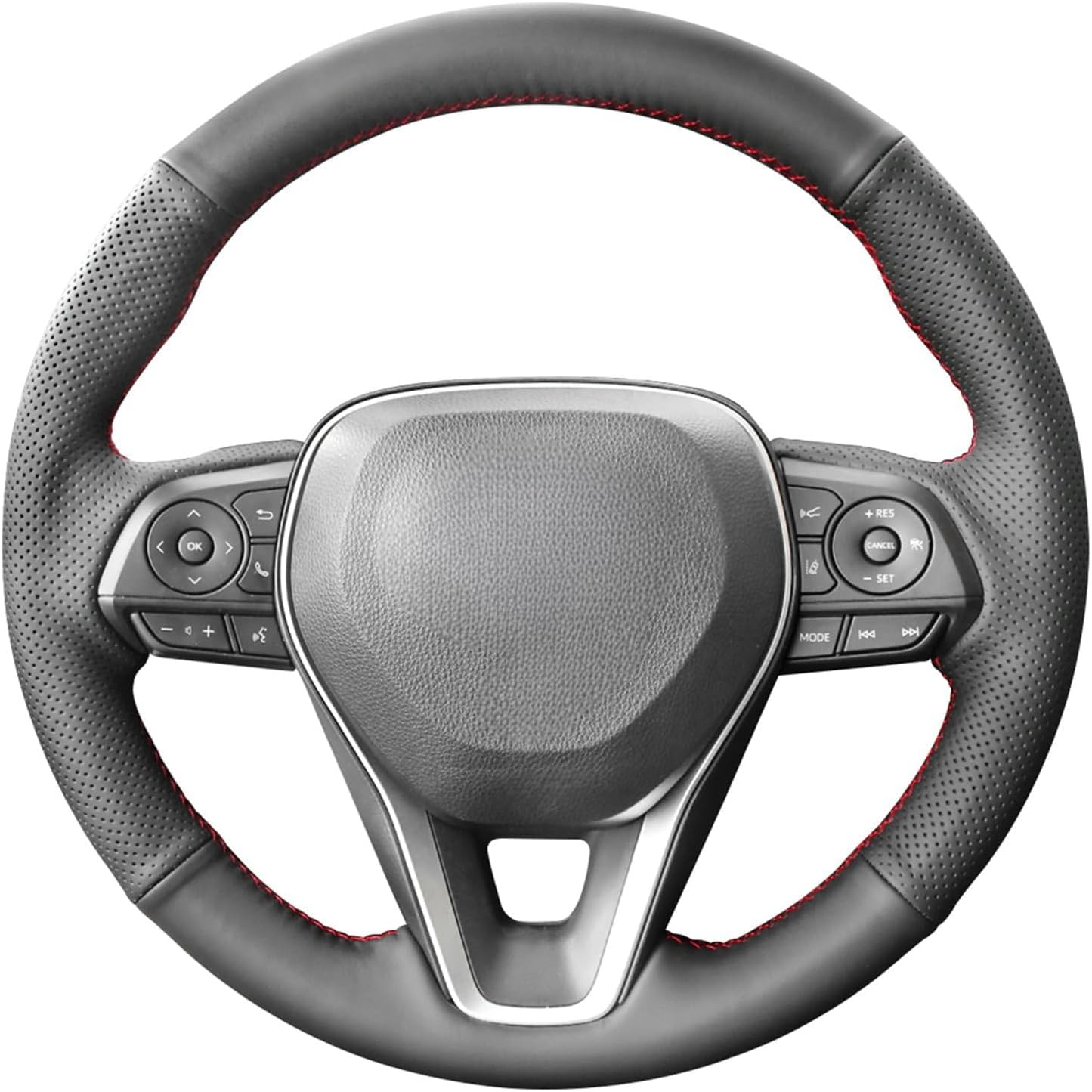 MEWANT Steering Wheel Cover for Toyota Camry/Corolla / RAV4 / Avalon Carbon Fiber&Genuine Leather Steering Wheel Wrap