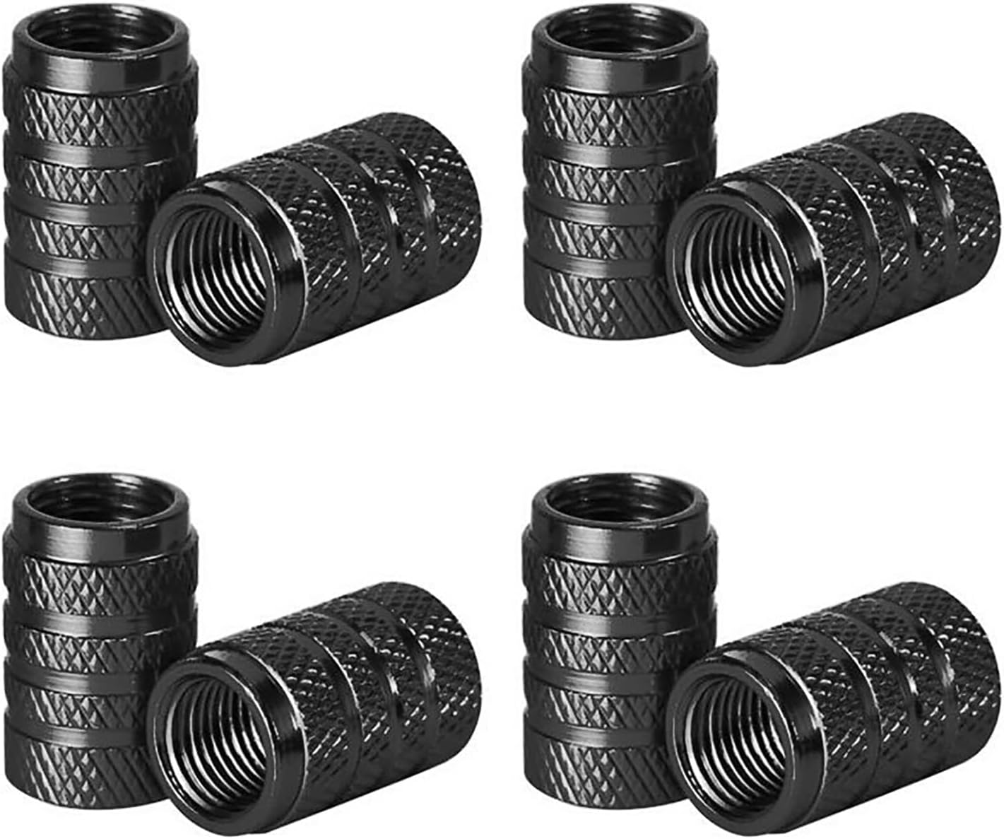 AQSQWQ Set of 8 Valve Caps, Car Valve Cover, Aluminium Car Tyre, Car Valve, Wheel Valve Caps, Valve Cover, Tyre Valve Caps in Black, Car, SUV, Motorcycle and Much More image number 4