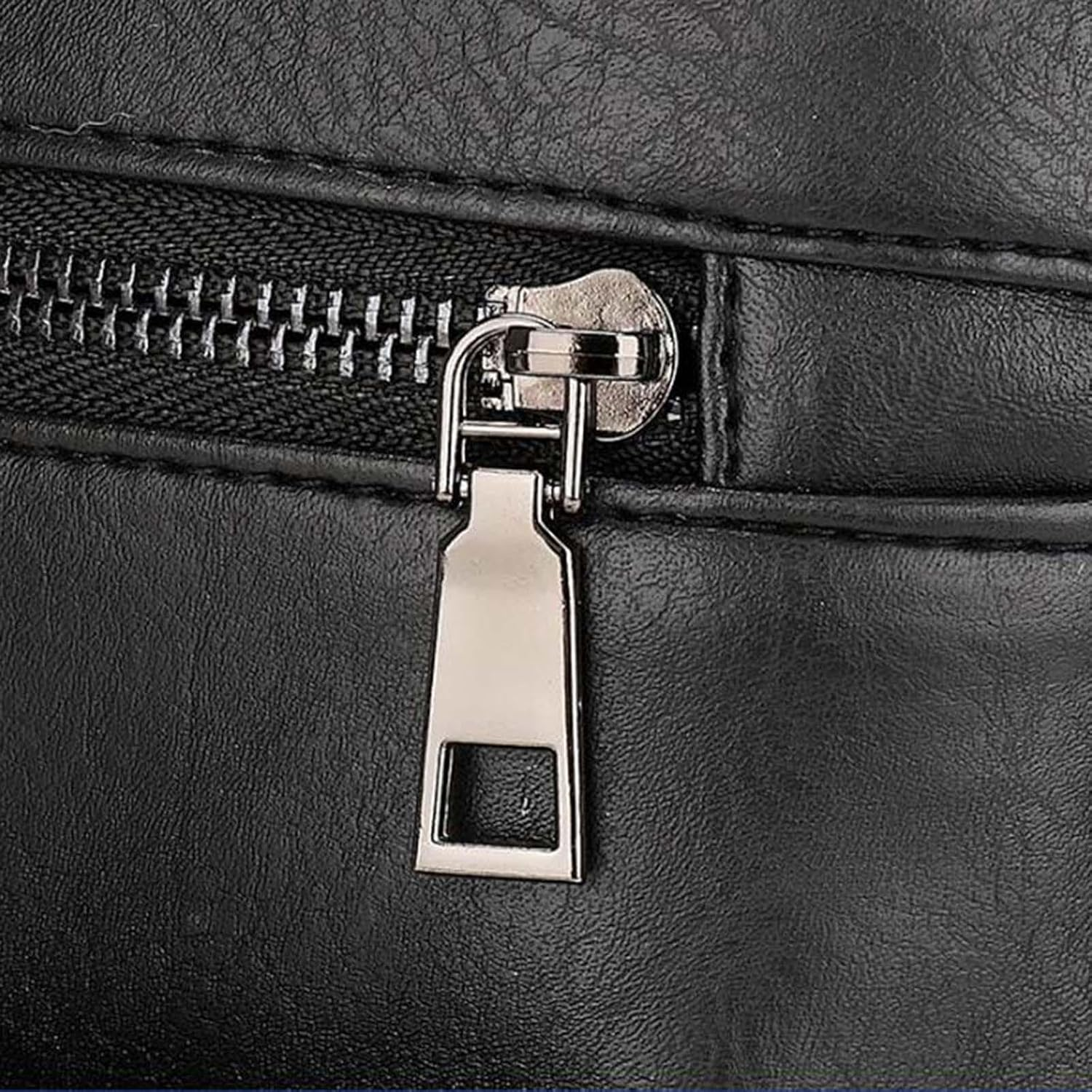 Baoblaze PU Leather Laptop Backpack Men Travel Rucksack Multiple Pockets Water Resistant Casual Daypack Computer Backpack for Fishing Shopping Hiking - Black image number 2