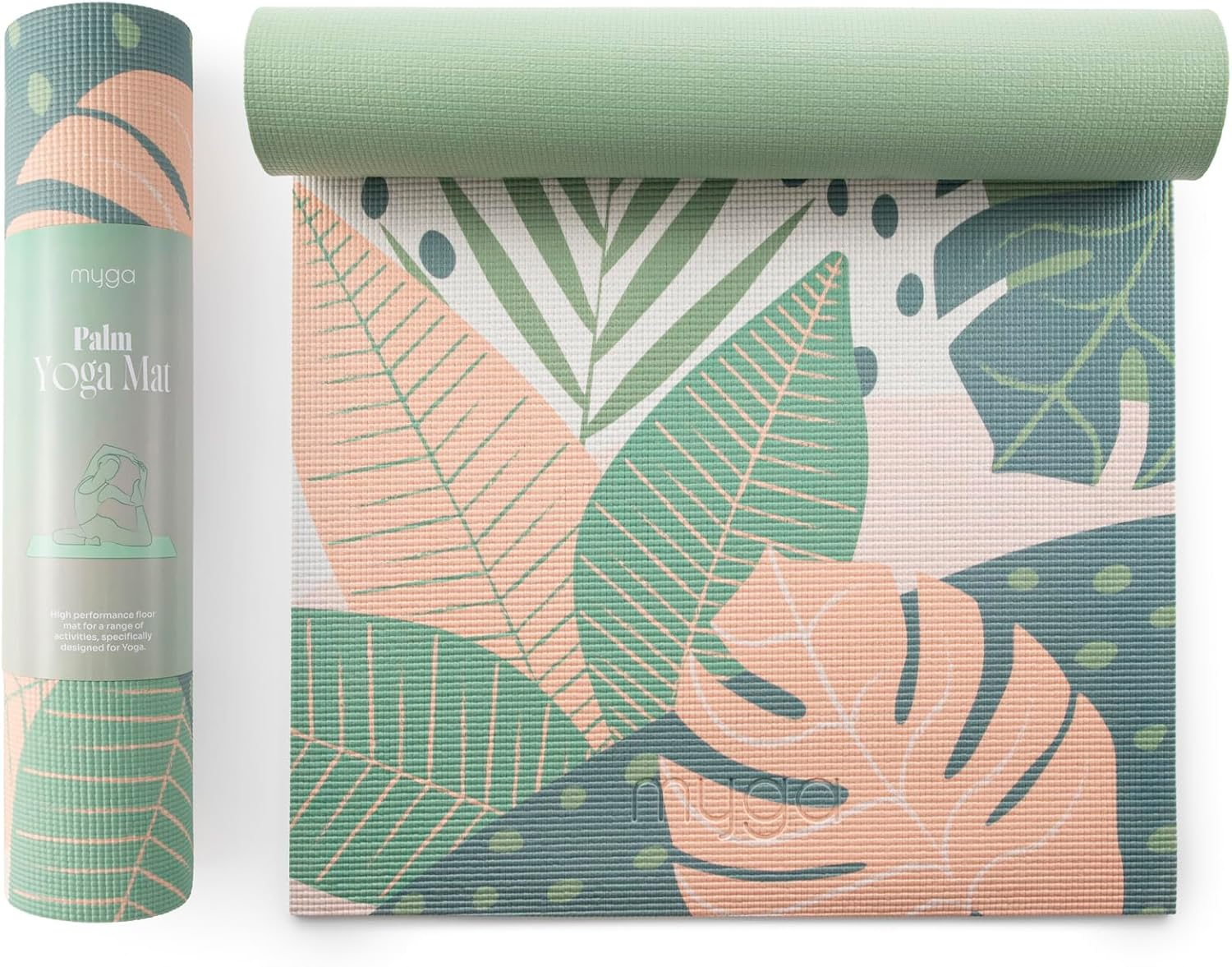 Myga 6Mm Printed Yoga Mat - Non-Slip Exercise Mat for Men & Women - Thick & Comfortable for Yoga, Pilates & Meditation - Lightweight & Durable for Home, Gym & Travel - 173Cm X 61Cm