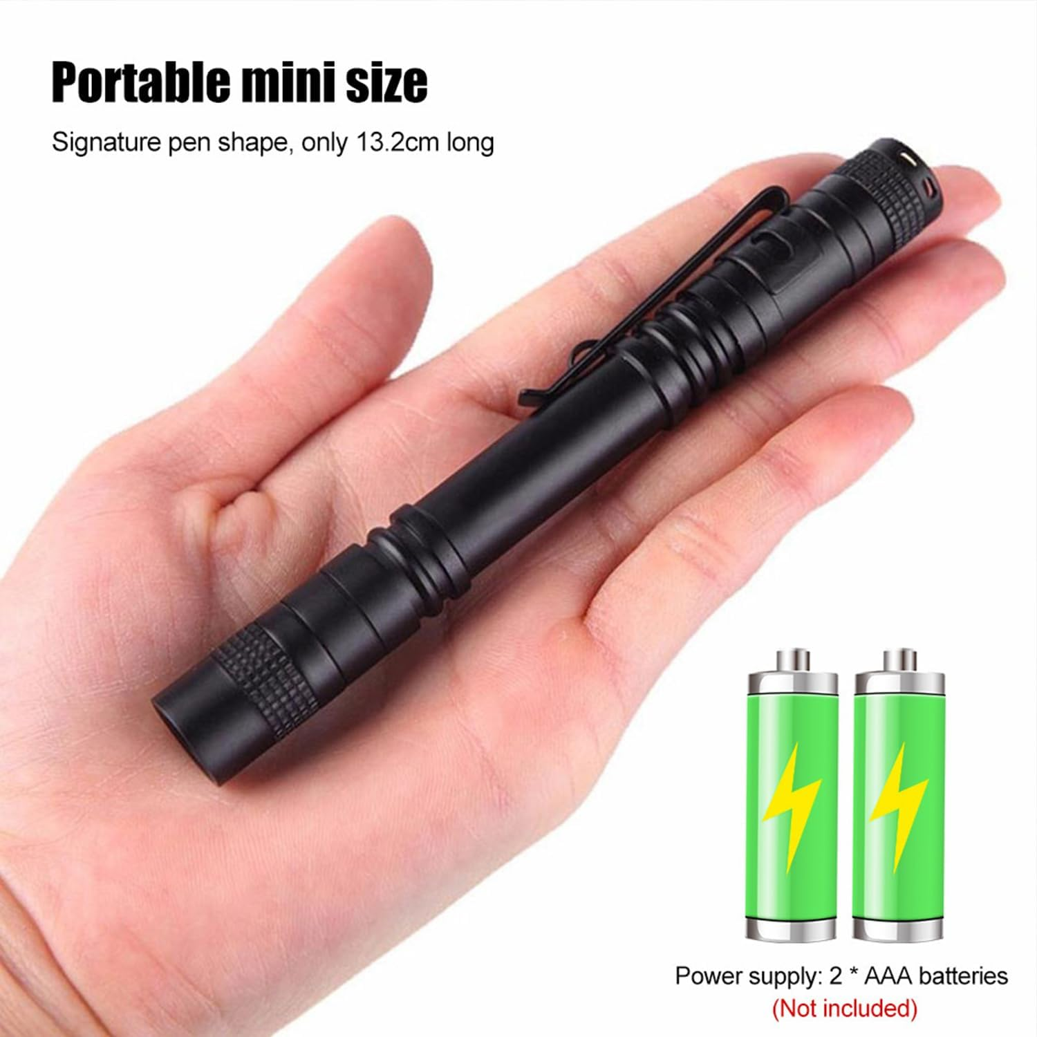 HYVCZP 2 Pack UV Blacklight Flashlights, Mini 395Nm Blacklight Flashlights, Handheld Pen Lights with Clip Detector for Leak, Pet Urine, Hotel Inspection, Dry Stain and Dye Detector, 5.2 Inch Long image number 6