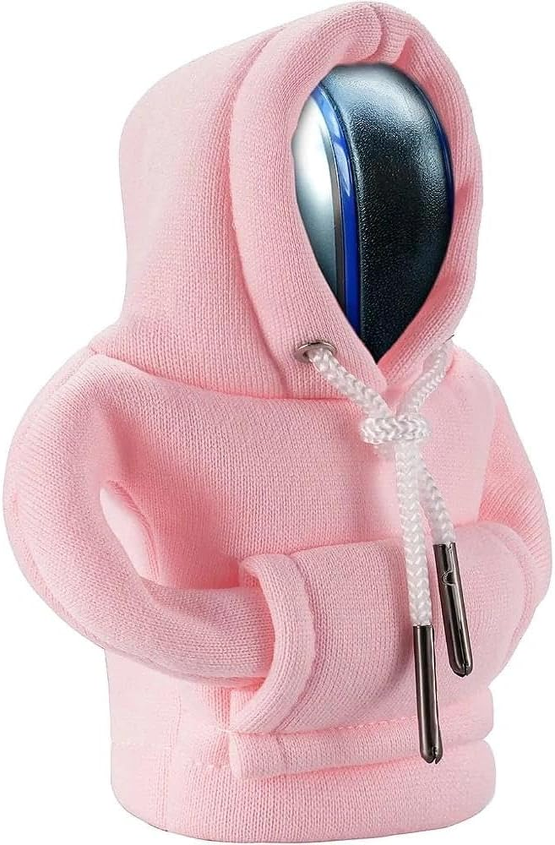 Car Shifter Cover & Car Gear Shift Cover, Velvet Gear Shift Hoodie Protector, Funny Interior Accessory Compatible, Soft Washable Design &ndash; Ermaoo (Pink)