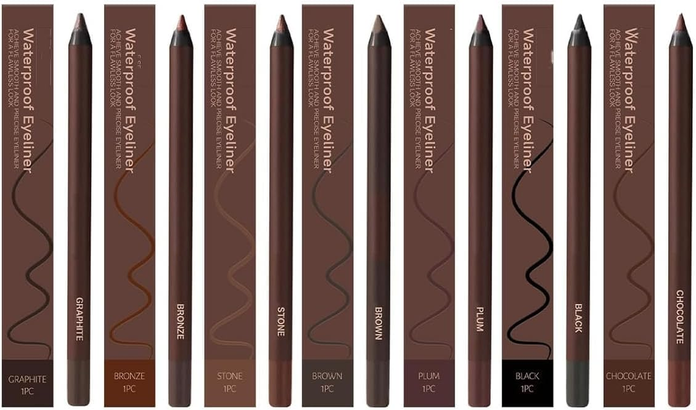 Eyeliner Pencil Waterproof, 24 Hr Waterproof Eyeliner Duo Sharpenable Eye Pencil, Fading, No Smudging, Smooth and Easy to Color (Plum)