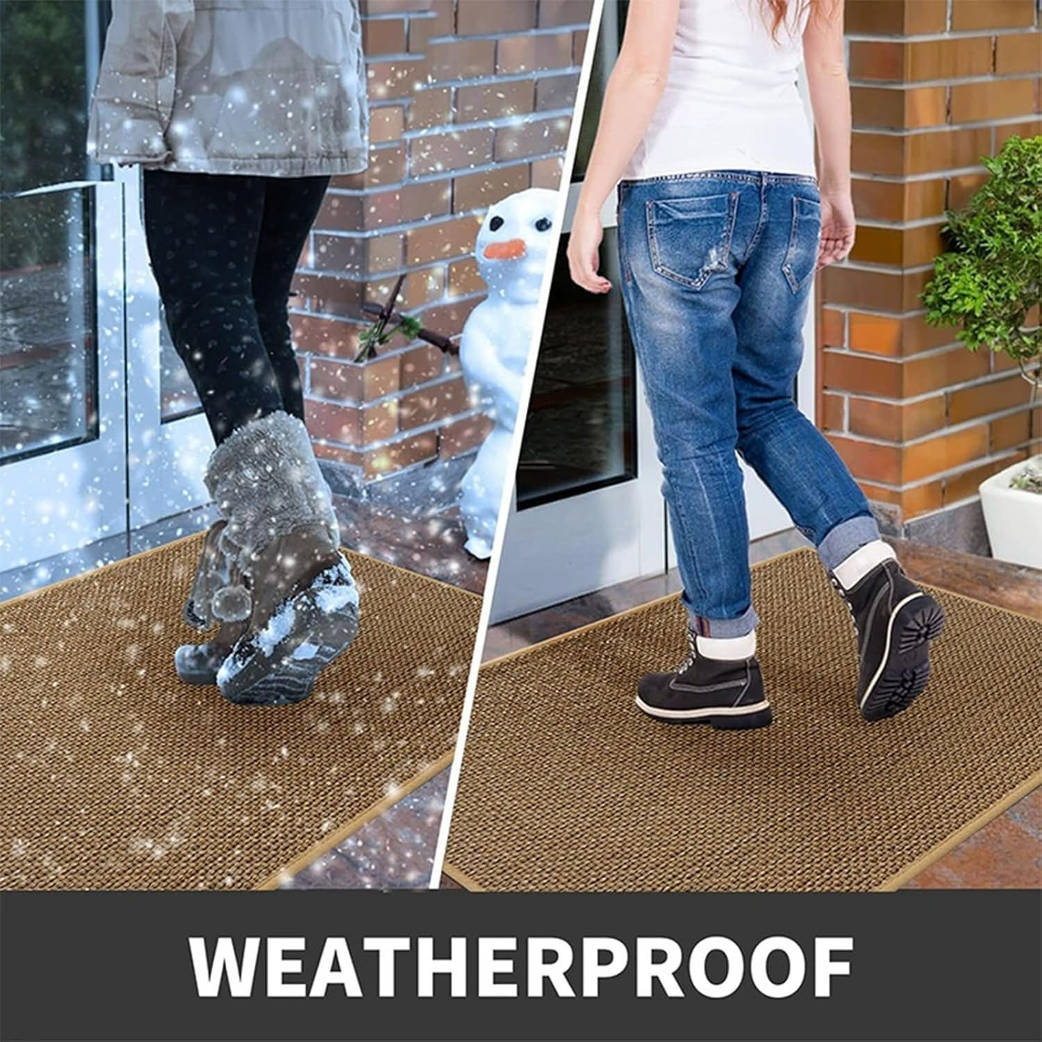 Door Mat Indoor Rugs, Durable Entrance Mat, Non-Slip and Washable, Suitable for Indoor Entrances, 75 X 45 Cm, Brown image number 5