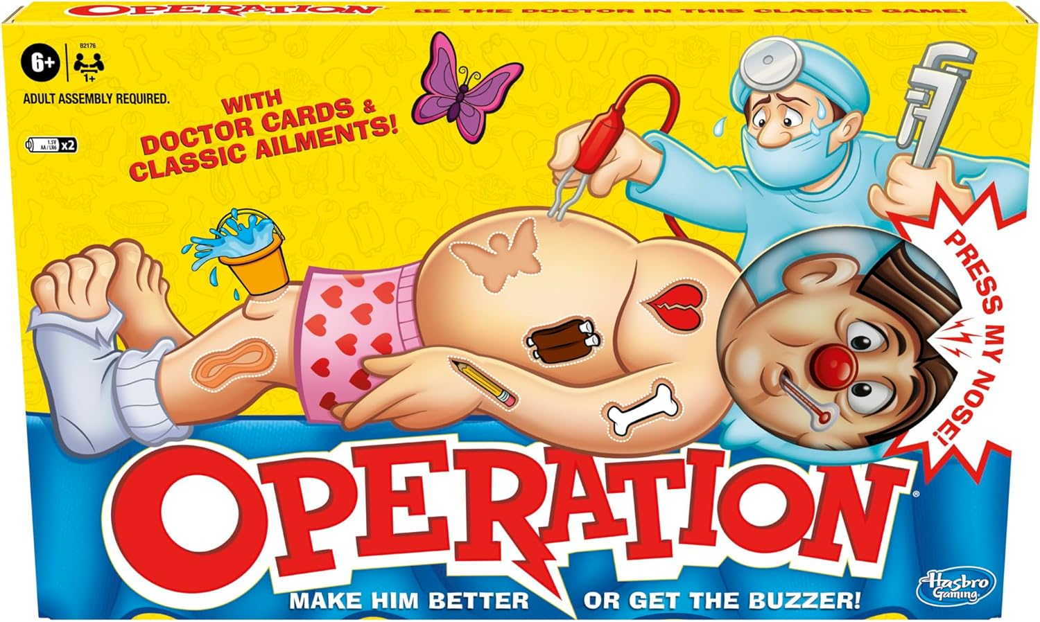 OPERATION Hasbro B2176 Operation Classic Game- Operate on Cavity Sam- Play the Doctor- 1+ Player- Electronic Board Games and Toys for Kids- Ages 6+ image number 6