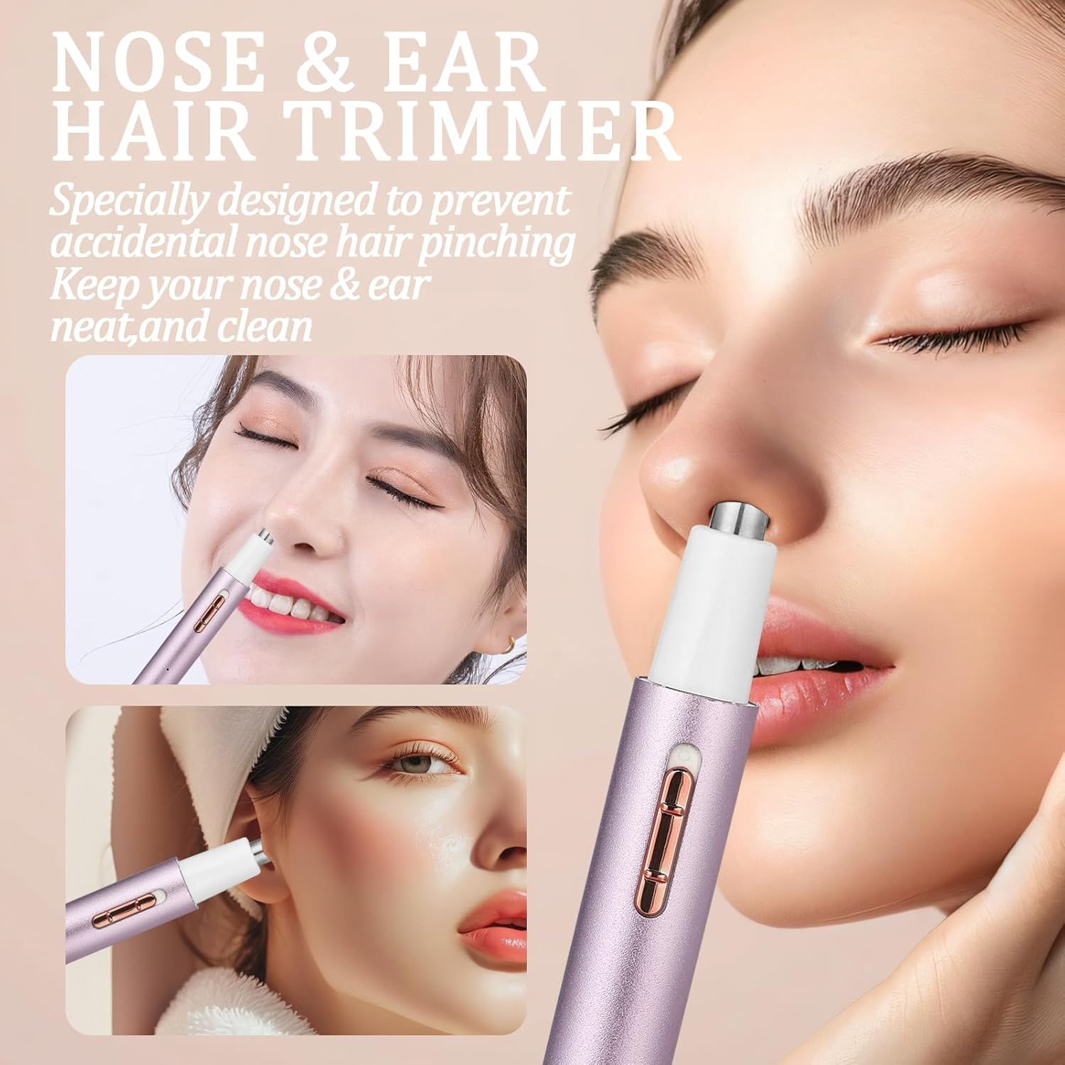 Yunmiss Nose & Eyebrow Trimmer for Women and Men,2025 Rechargeable Ear Razor & Face Shaver,Lady'S Painless Portable Facial Hair Removal with Comb, Dermaplane Tool for Face,Lips,Body,Leg (Purple) image number 4