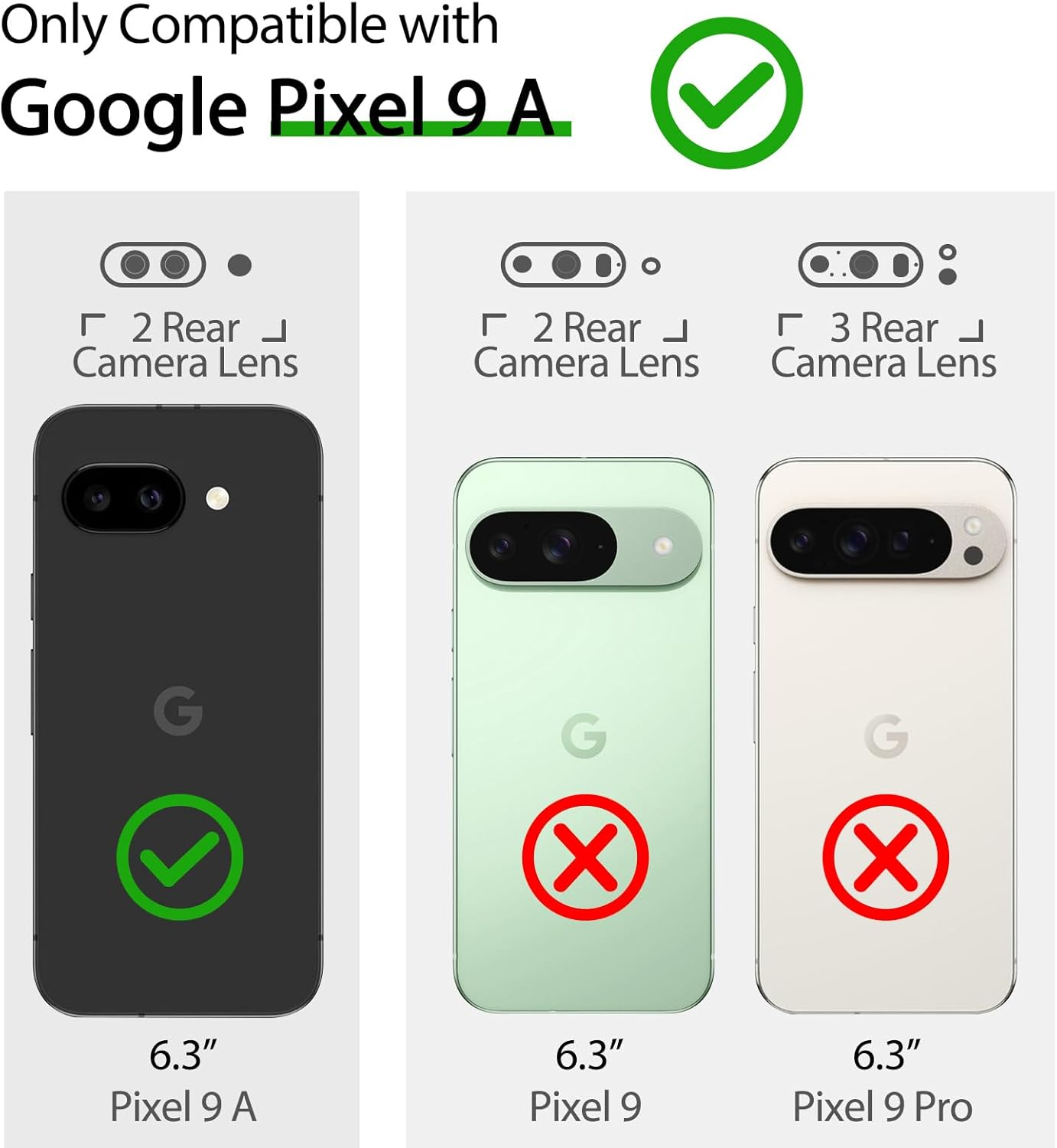 Leonids Magnetic Case for Google Pixel 9A Case 6.3-Inch 2025, Translucent Matte Case for Google Pixel 9A Case Cover (Black) image number 3