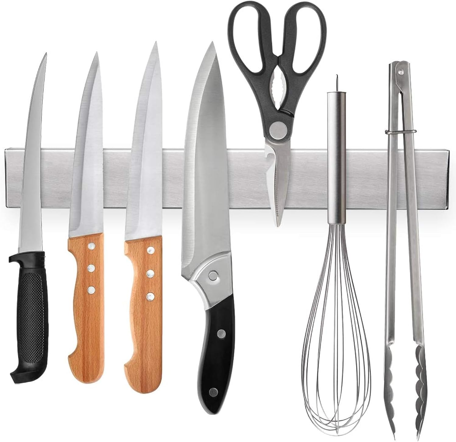 Ninonly 40 CM Magnetic Knife Strip for Wall,Premium Stainless Steel Wall Mounted Magnetic Knife Holder Kitchen Knives Bar Rack for Home Kitchen Utensil Tool Organizer image number 5