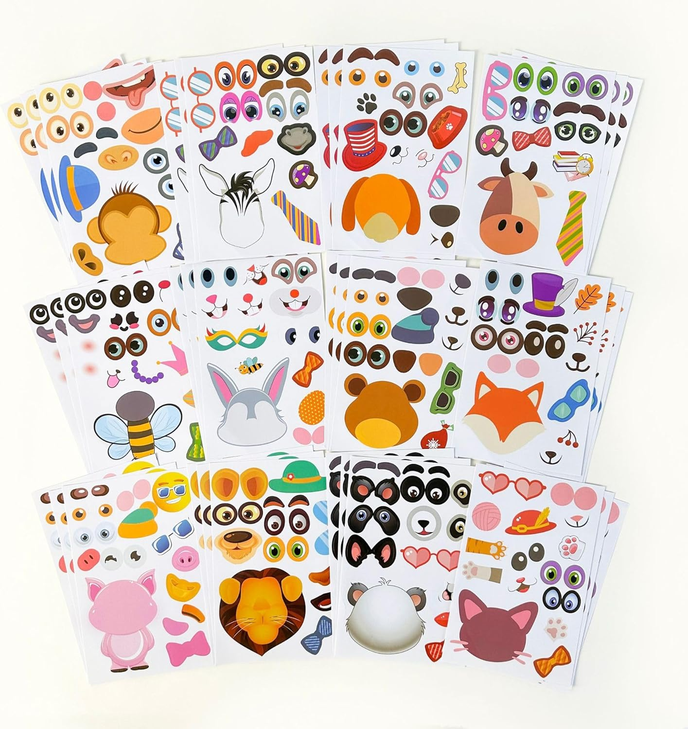 Make Animal Face Stickers for Kids Toddlers 2 3 4 5 6 7 8 Years Ages Unicorn Birthday Decorations Goodie Bags Stuffers Arts and Crafts Party Favors Travel Activities image number 1