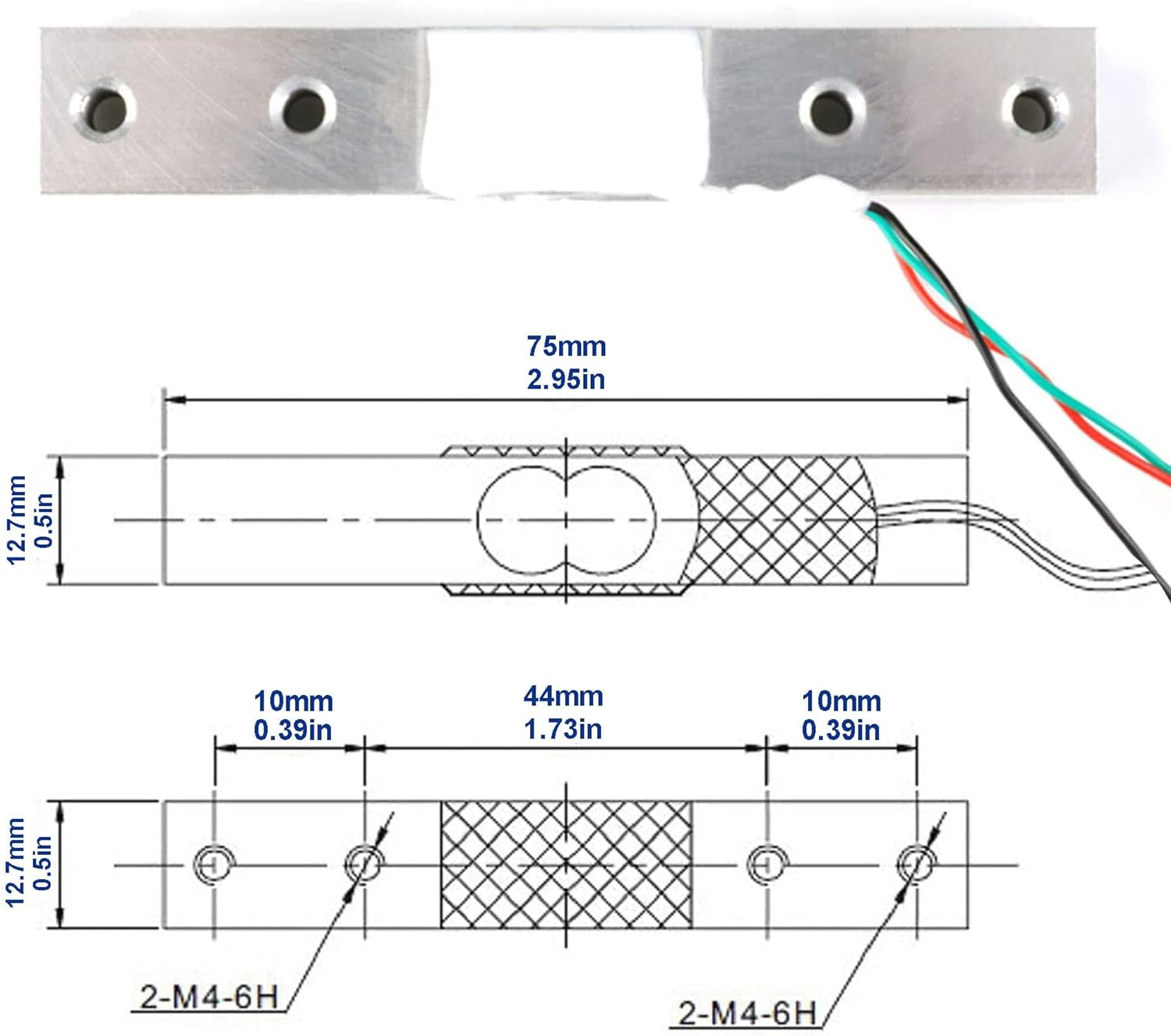 Digital Load Cell Weight Sensor + HX711 Weighing Sensor ADC Module for Arduino DIY Portable Electronic Kitchen Scale Kit (5KG+HX711) image number 5
