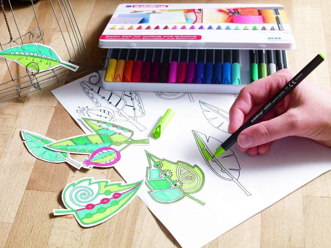 Edding 1200 Felt Tip Pens Fine - Black - Pack of 3 Pens - Bullet Tip 1 Mm - Felt Pen for Drawing and Writing - for School, Mandala image number 4