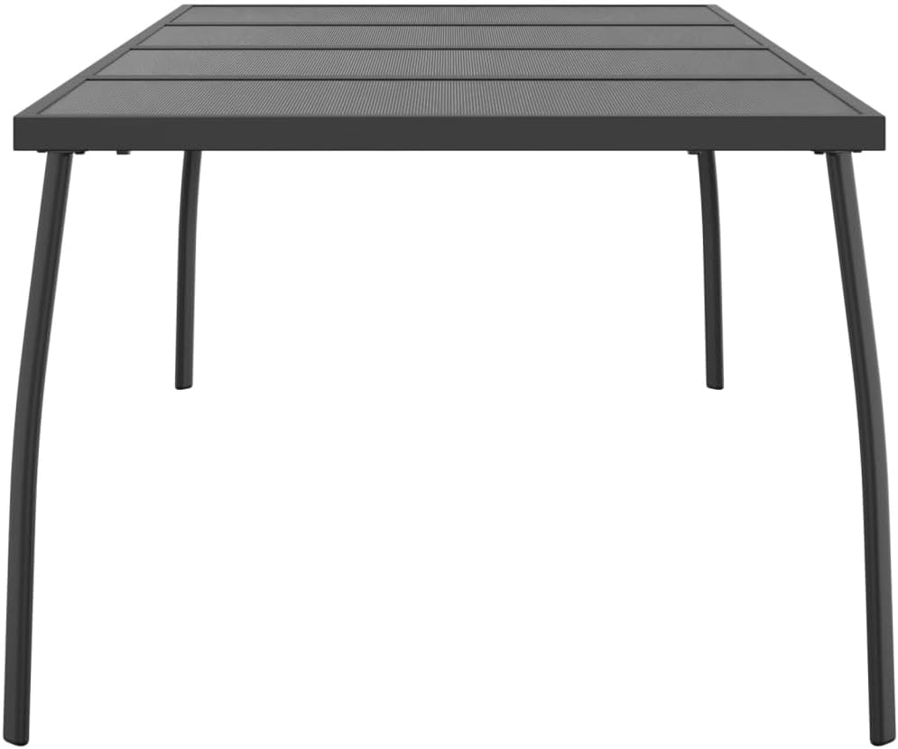 'Vidaxl Anthracite Garden Table with Steel Mesh Design - Outdoor Dining Table with Stable Steel Frame image number 1