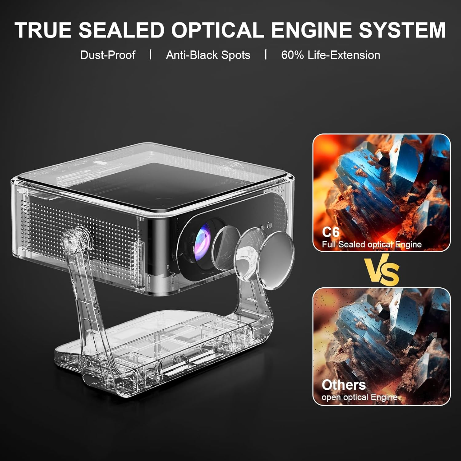 Smart Projector【Netflix Official & Dolby Audio】700Ansi AI Auto Focus/Keystone Movie Projectors, Native 1080P Full HD Portable Projector,Wifi6 Two-Way BT5.3 for for Home Theater/Ceiling/Bedroom/Outdoor