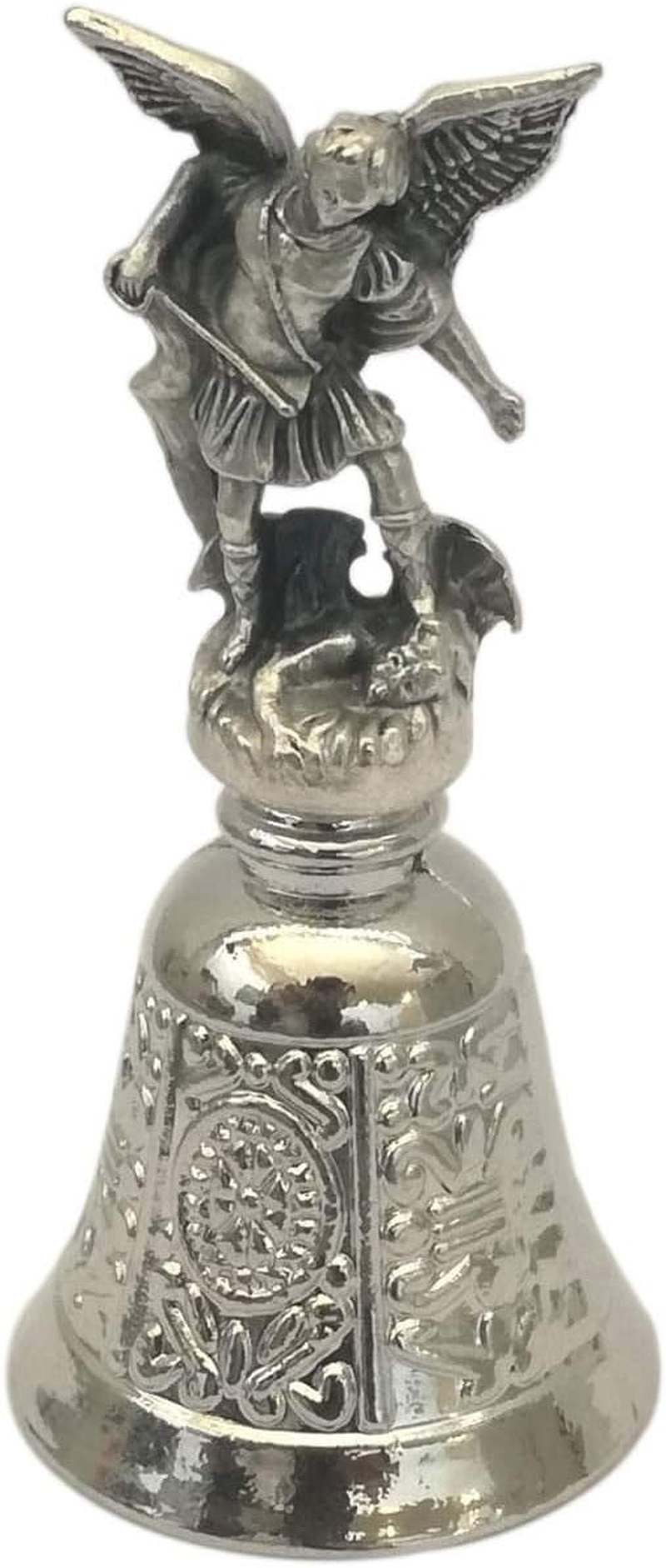 Eurofusioni Liturgical Bell - Silver Plated Saint Michael the Archangel, Guardian Angel for Protection against Demons and Evil Spirits - H 2,9 In image number 3