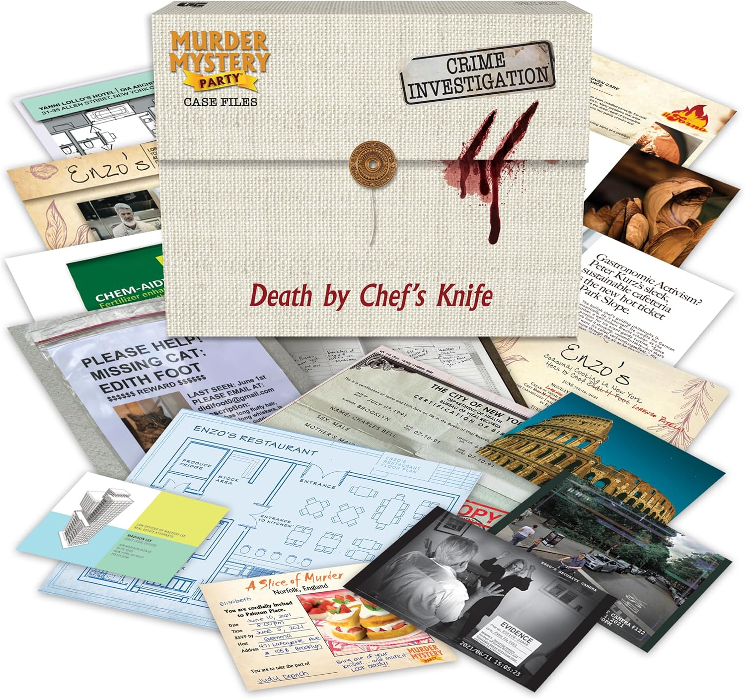 Murder Mystery Party Case Files: Death by Chef'S Knife for 1 or More Players Ages 14 and Up image number 2