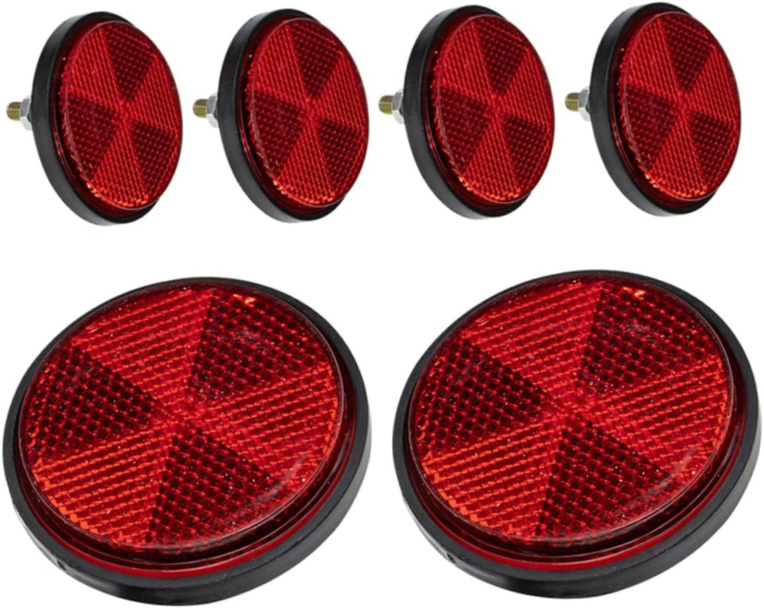 6Pcs round Plastic Bike Reflectors with Screw Design for Easy Installation Reflective Cycling Warning Fit for Mountain Bikes Motorcycles and More image number 1