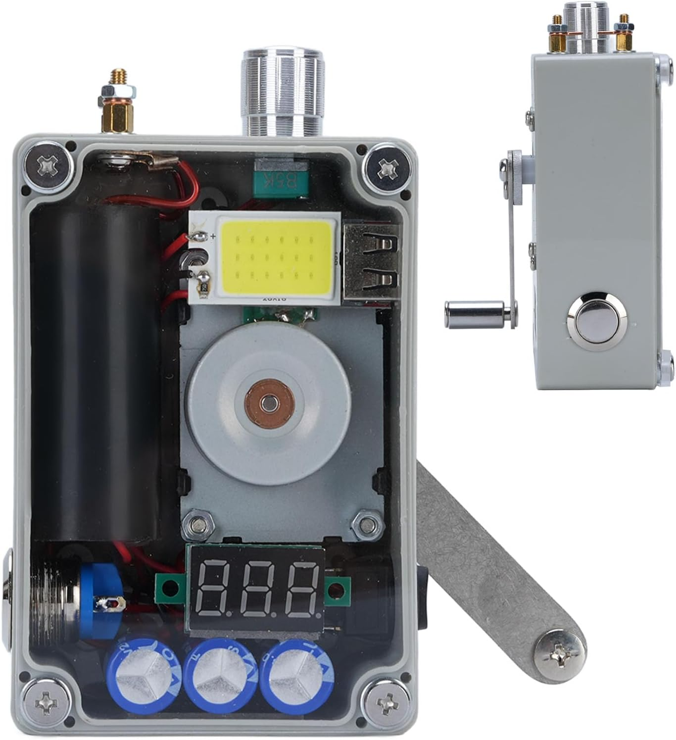 Lighting/Ignition Hand Crank Generator, Hand Crank Charge Generator USB Charger with COB Light, Super Capacitor Storage Emergency Survival Dynamotor image number 5