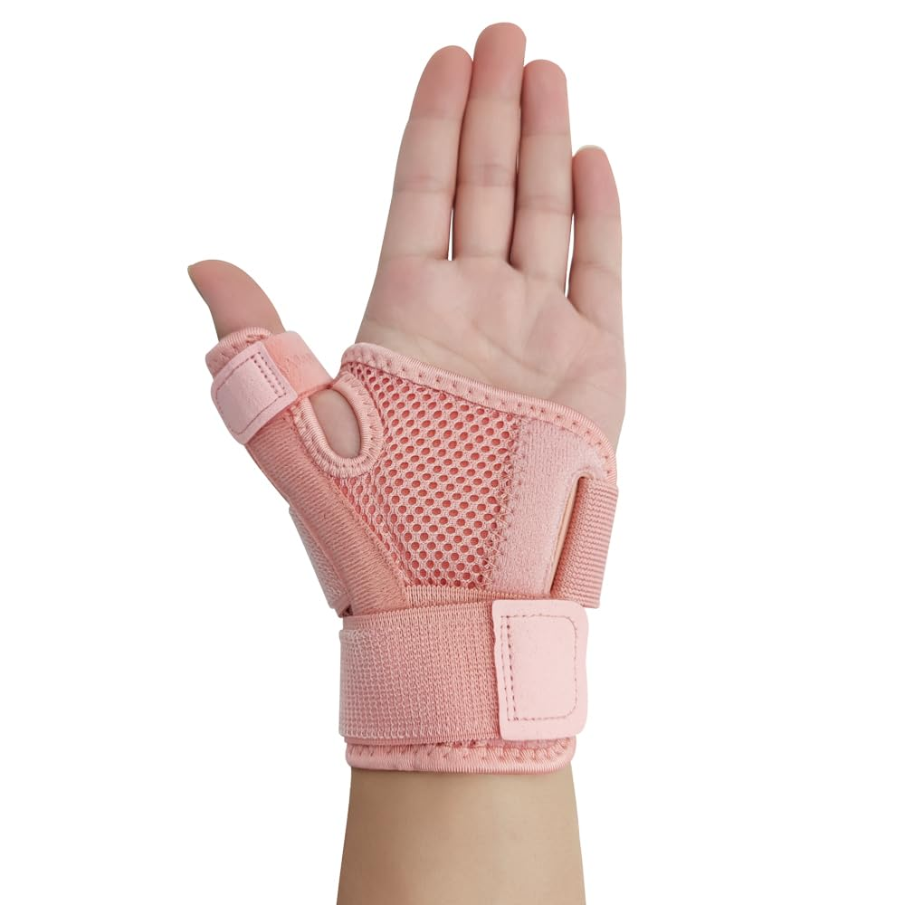 Thumb Spica Support Strap - De Quervains Splint Brace Tendonitis Arthritis Pink (Universal, Pink) image number 4