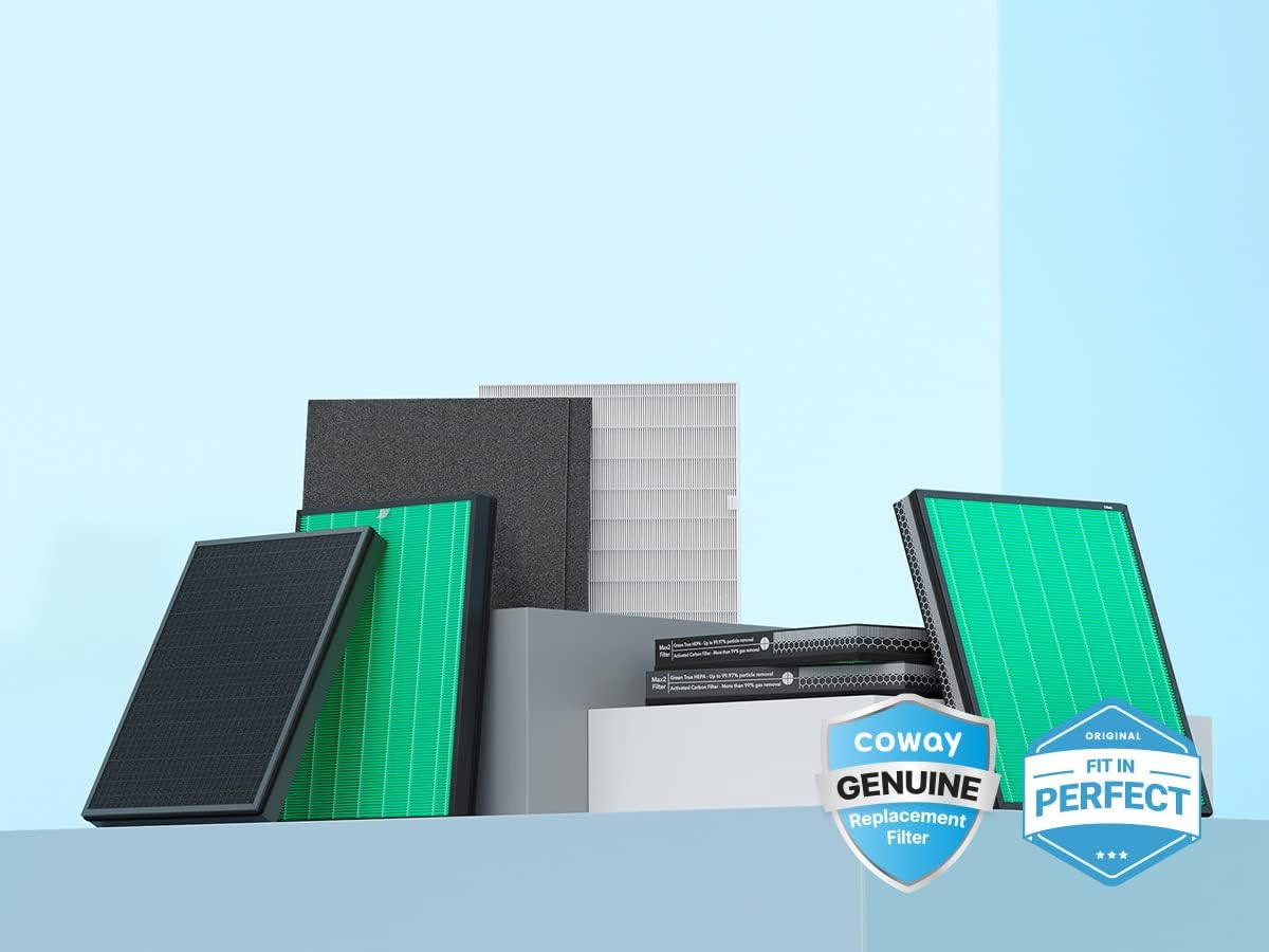 Coway Airmega 250/250S Air Purifier Replacement Filter Set, Max 2 Green True HEPA and Active Carbon Filter, AP-1720-FP image number 5