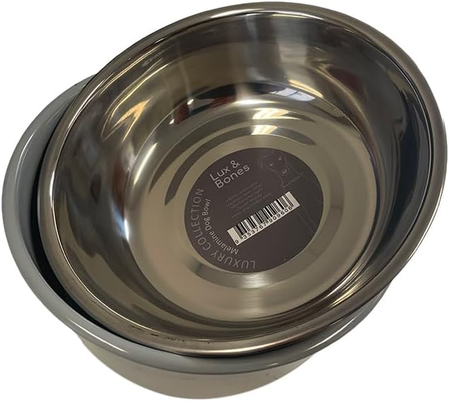 Lux & Bones 520Ml 2 Cup Heavy Duty Stainless Steel Dog Bowl Set Dog Food Dish - Rust Resistant, Food Grade, Non-Slip, Quiet and Stable for Cats and Dogs, Suitable for Dry and Wet Foods, Grey image number 1