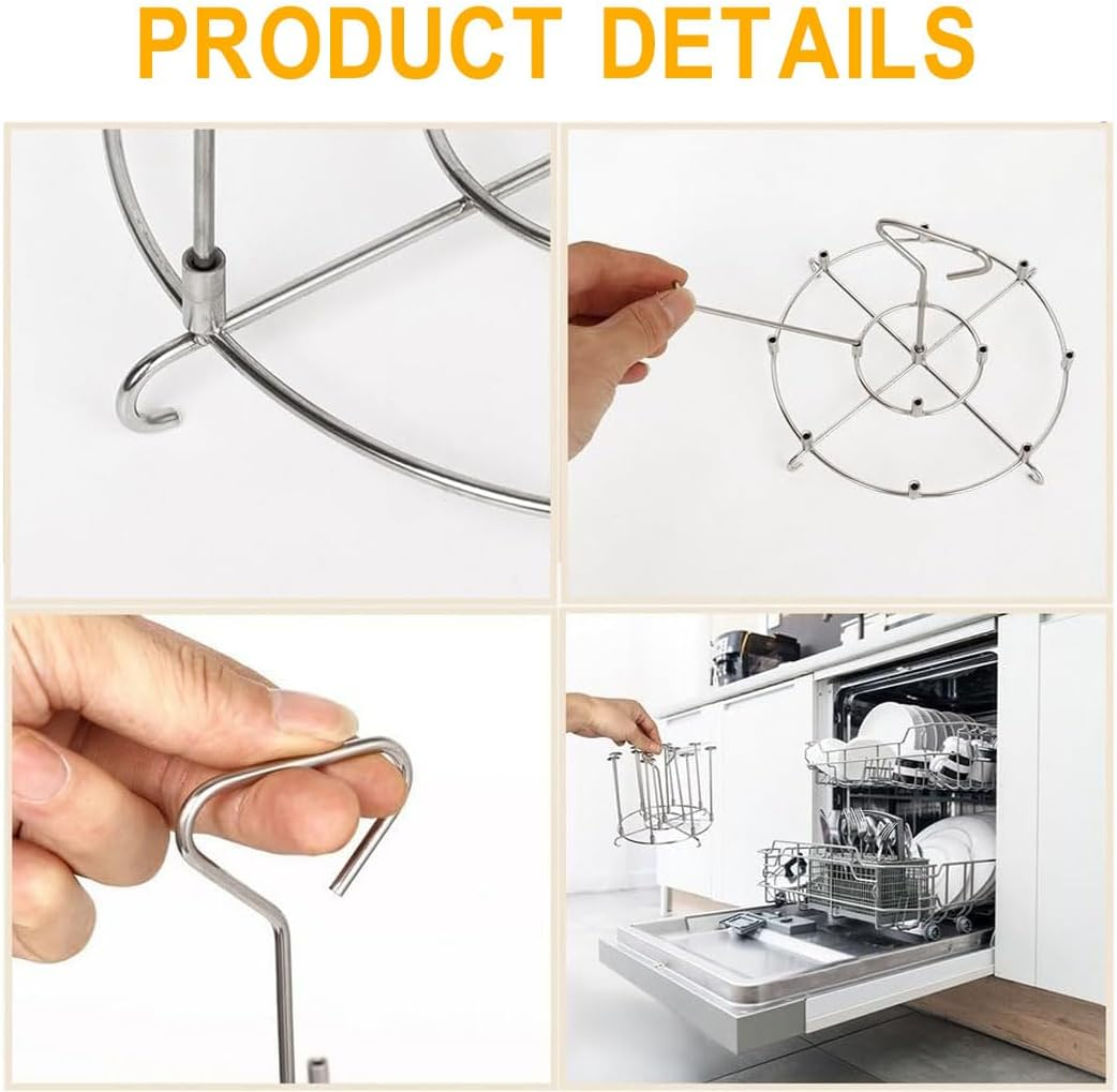 BEANPRECOY Air Fryer Skewer Stand Compatible with Ninja Foodi 6Qt 8Qt Vertical Skewers Holder with Stand Stainless Steel Air Fryer Accessories Grill Easy to Clean for Grilling Home Kitchen Kabobs image number 4