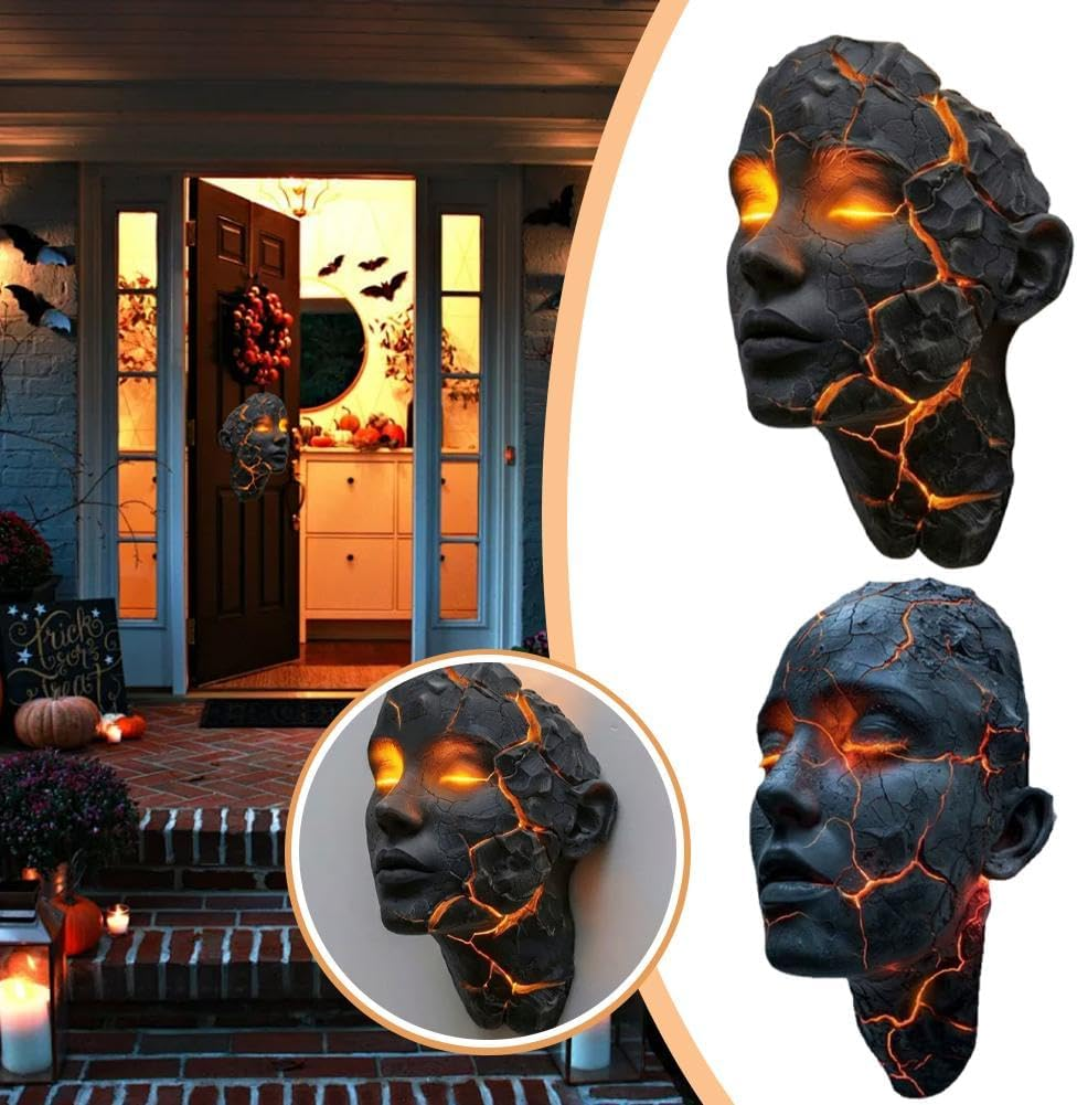 Cracked Soul LED Wall Light - 3D Shattered Glass Gothic Sconce for Halloween, Bedroom, Living Room Decor (Style A) image number 1