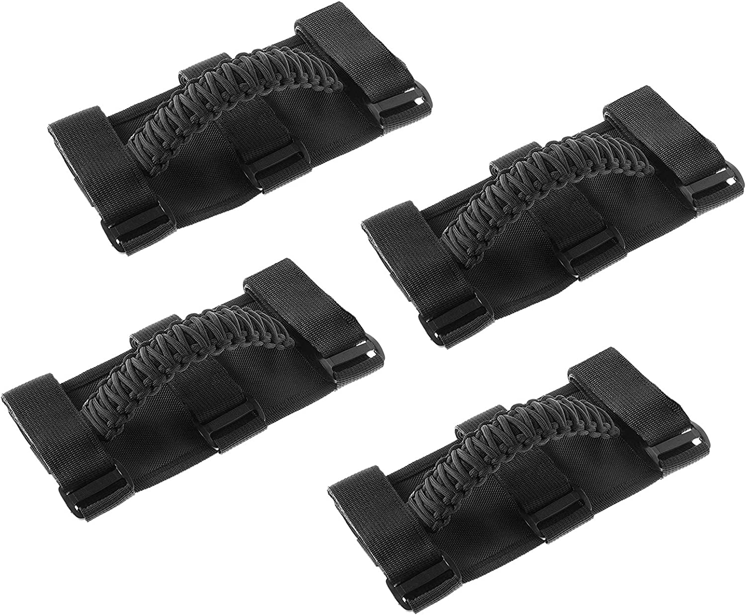 Savadicar 4 X Roll Bar Grab Handles Grip Handle for Jeep Wrangler YJ TJ JK JL & Gladiator JT 1955-2022, Interior Accessories, Black