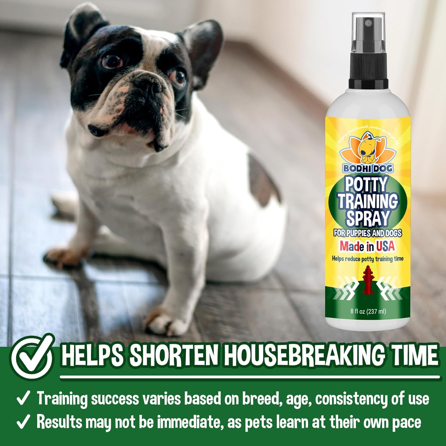 Bodhi Dog Potty Training Spray - Puppy & Dog Training Aid for Indoor & Outdoor Attractant Spray Use - Encourages Proper Dog Pee Here Habits - Safe for Pets & Home - Made in the USA (8 Fl Oz) image number 1