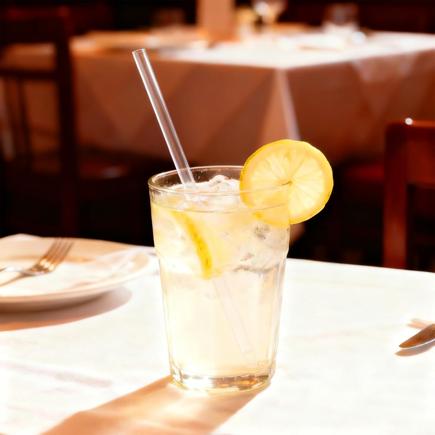 Drinking Straws 200 PCS 26Cm Reusable Colourful - Suitable for Juice, Tea, Coffee, Milk, Parties, Daily Use (Transparent) image number 3