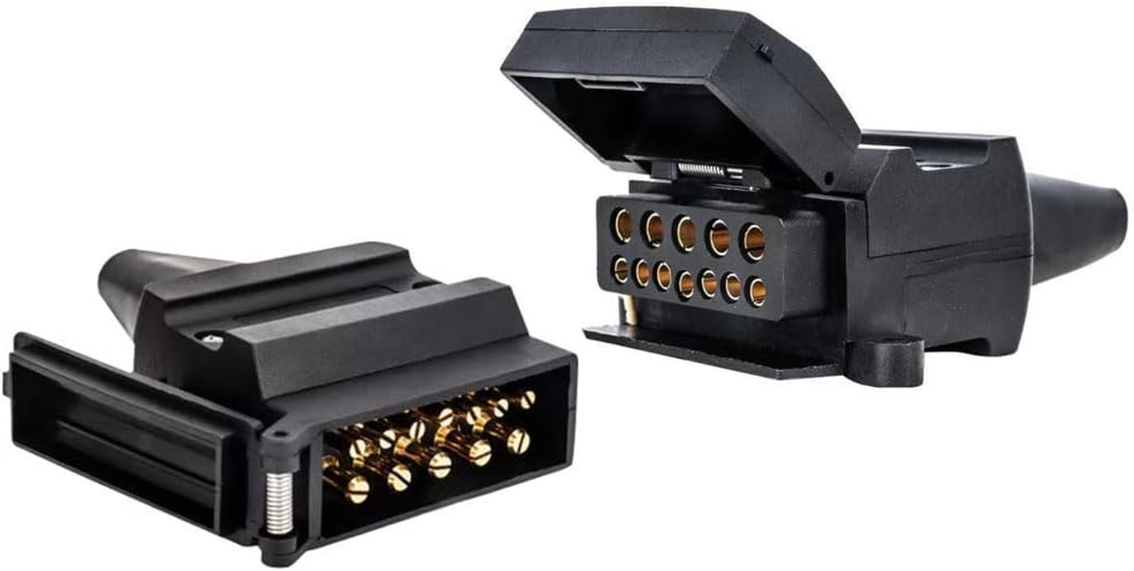 12 Pin Male Female Plug Flat Trailer Socket Trailer Socket Plug Set, Caravan Connector Adaptor for Trailer Caravan Tent Toolbox image number 1