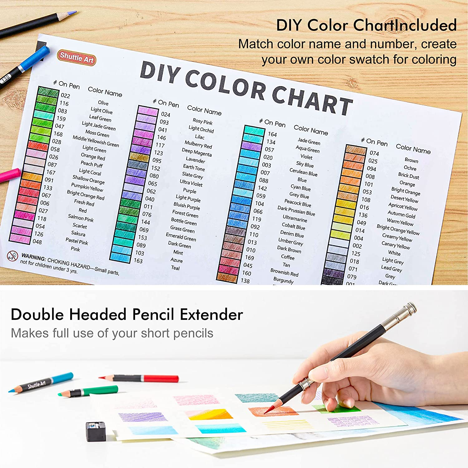 Shuttle Art 80 Colours Professional Colouring Pencils, Soft Core Coloured Pencil Set with 1 Colouring Book,1 Sketch Pad, 2 Sharpener, 1 Pencil Extender, Perfect for Artists Adult Beginners Drawing image number 1