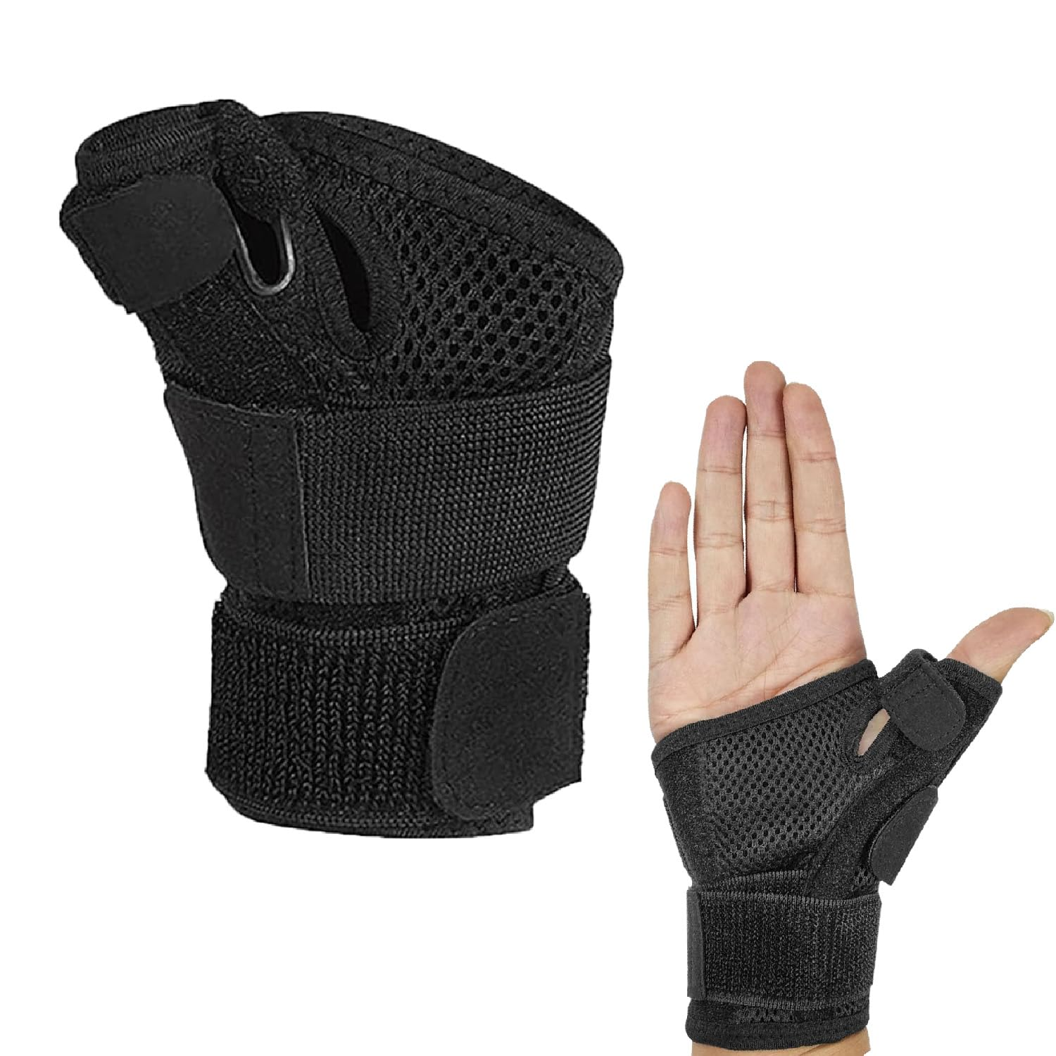 Wzenclave Thumb Splint with Wrist Brace Reversible Thumb Splint Arthritis Pain and Support Sprains Tendonitis Relief Adjustable Thumb Stabilizer Suitable for Both Men and Women'S Left and Right Hands