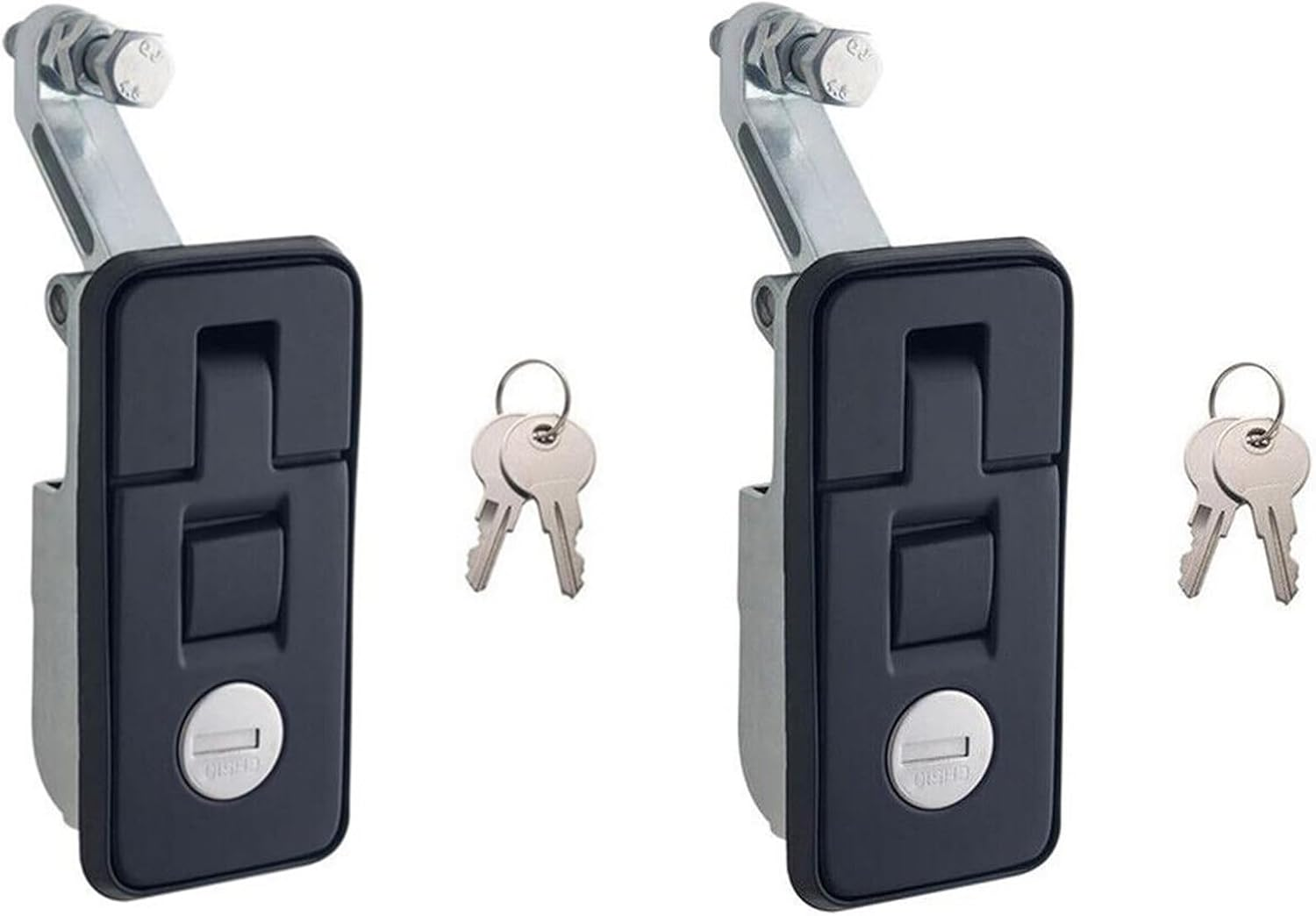 OZNALA 2Pcs Small Chrome Compression Lock Push Latch Tool Box Canopy Pop up RV Trailer(40 * 85Mm)