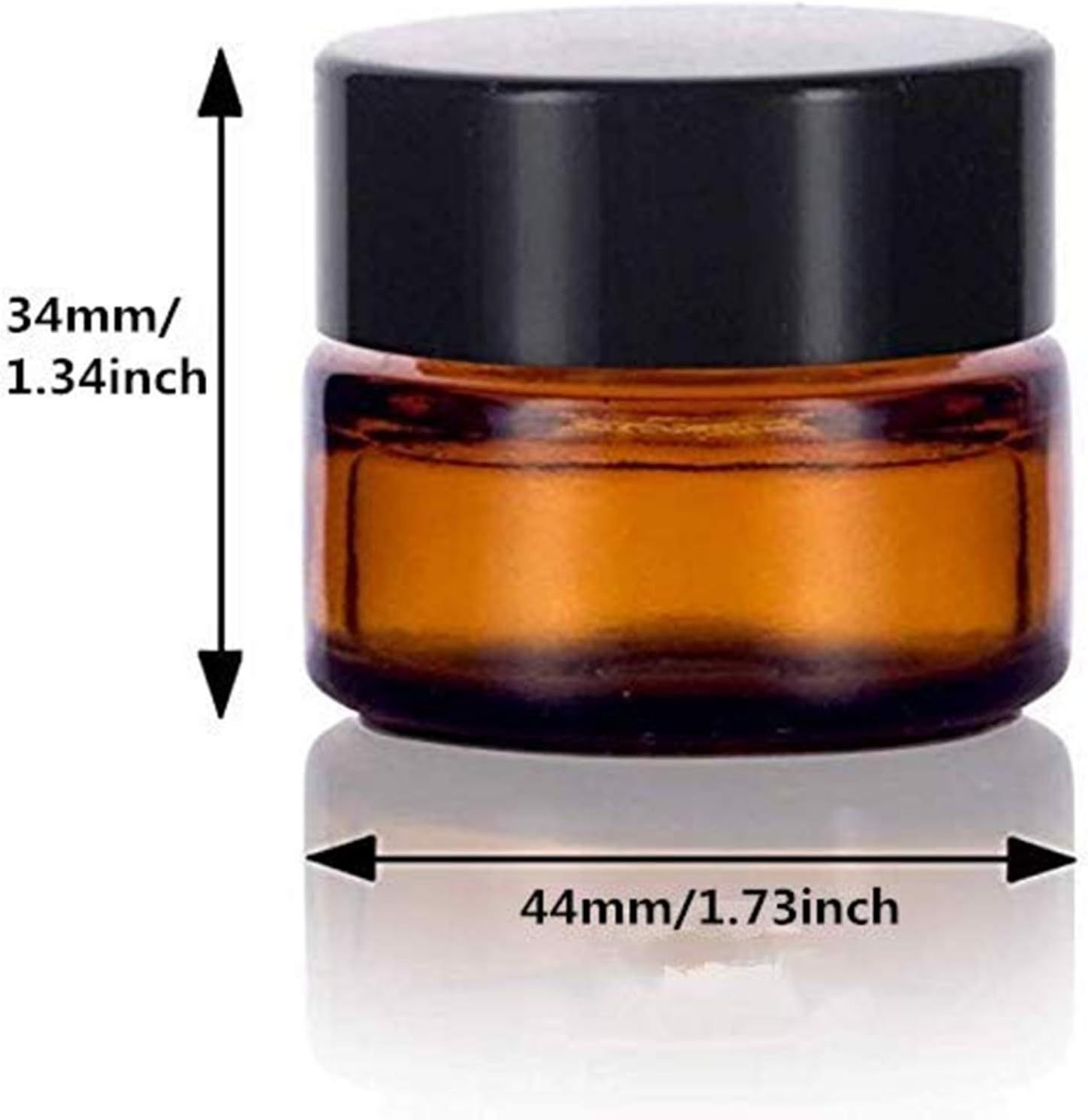 Healthcom 10 Pcs 15G/15Ml Amber Glass Cosmetic Jars Empty Refillable round Vials Pot Travel Containers Bottles Lotion Face Cream Makeup Containers with Liners Lids for Salve Cream Lip Balm Lotion image number 1