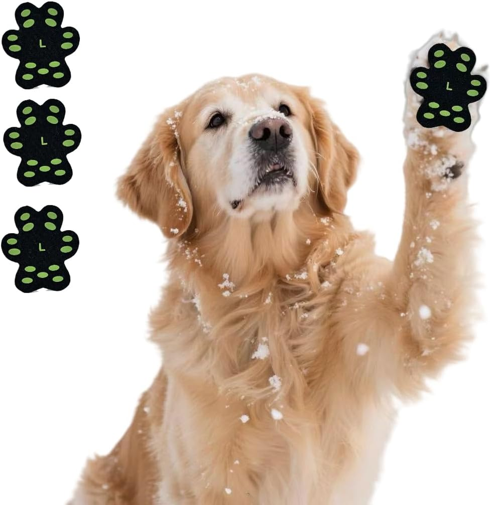 Midrodlle Dog Paw Pad Protector, Non-Slip Traction Pads with Dots, 8 Sets/24 Pcs, Black with Green Dots (Large) image number 6
