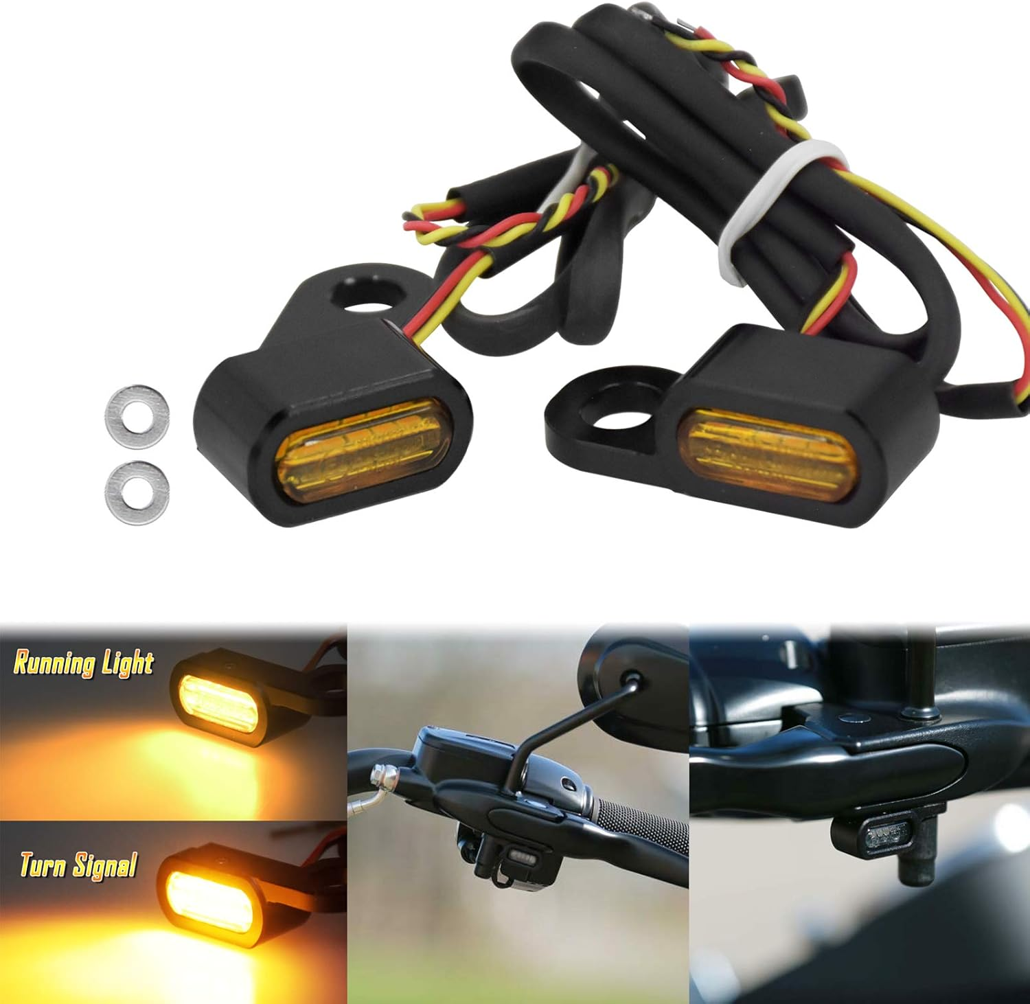 HDBUBALUS LED Clutch Brake Turn Signal Indicator Blinker Running Light Fit for Harley 09-17 Touring Road King Electra Glide Road Glide 15-20 Softail 1 Pair image number 6