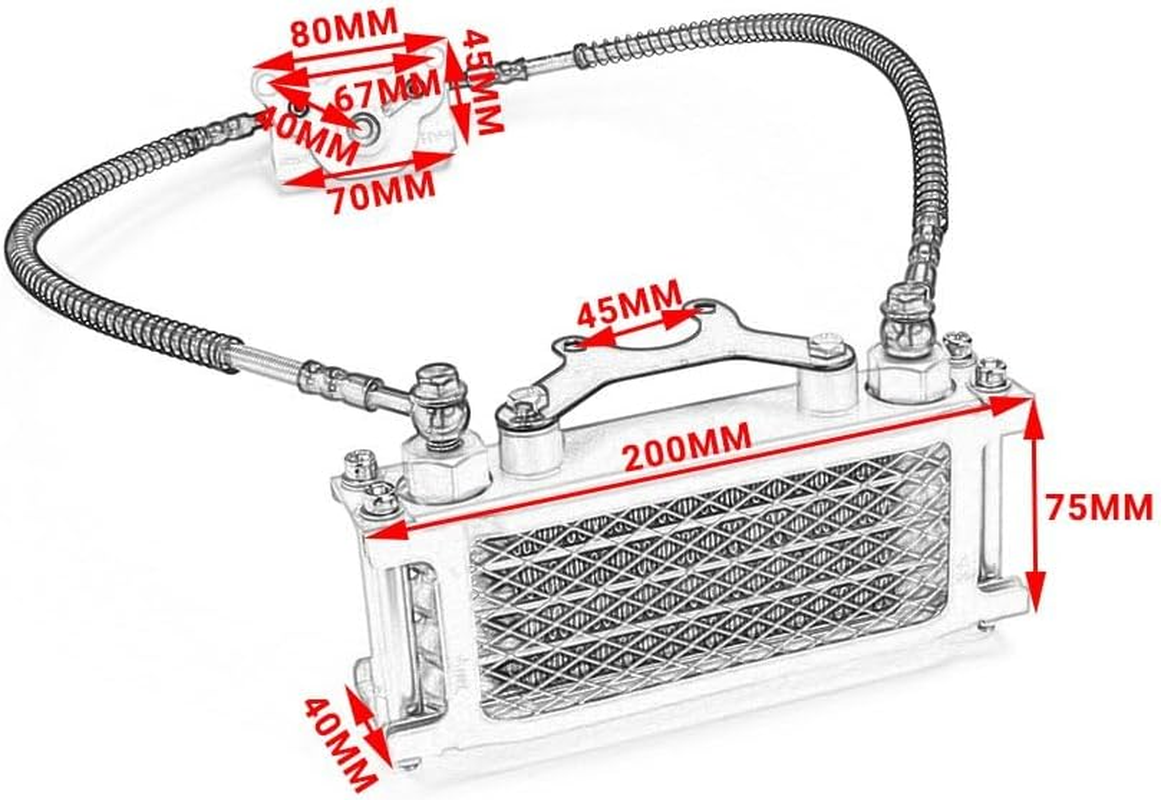 Motorcycle Oil Cooler Cooling Radiator Engine Kit Universal for CRF XR KLX 50 70 90 110 125 140Cc SSR Taotao Coolster Kayo Dirt Pit Bike ATV Black - Blue image number 2