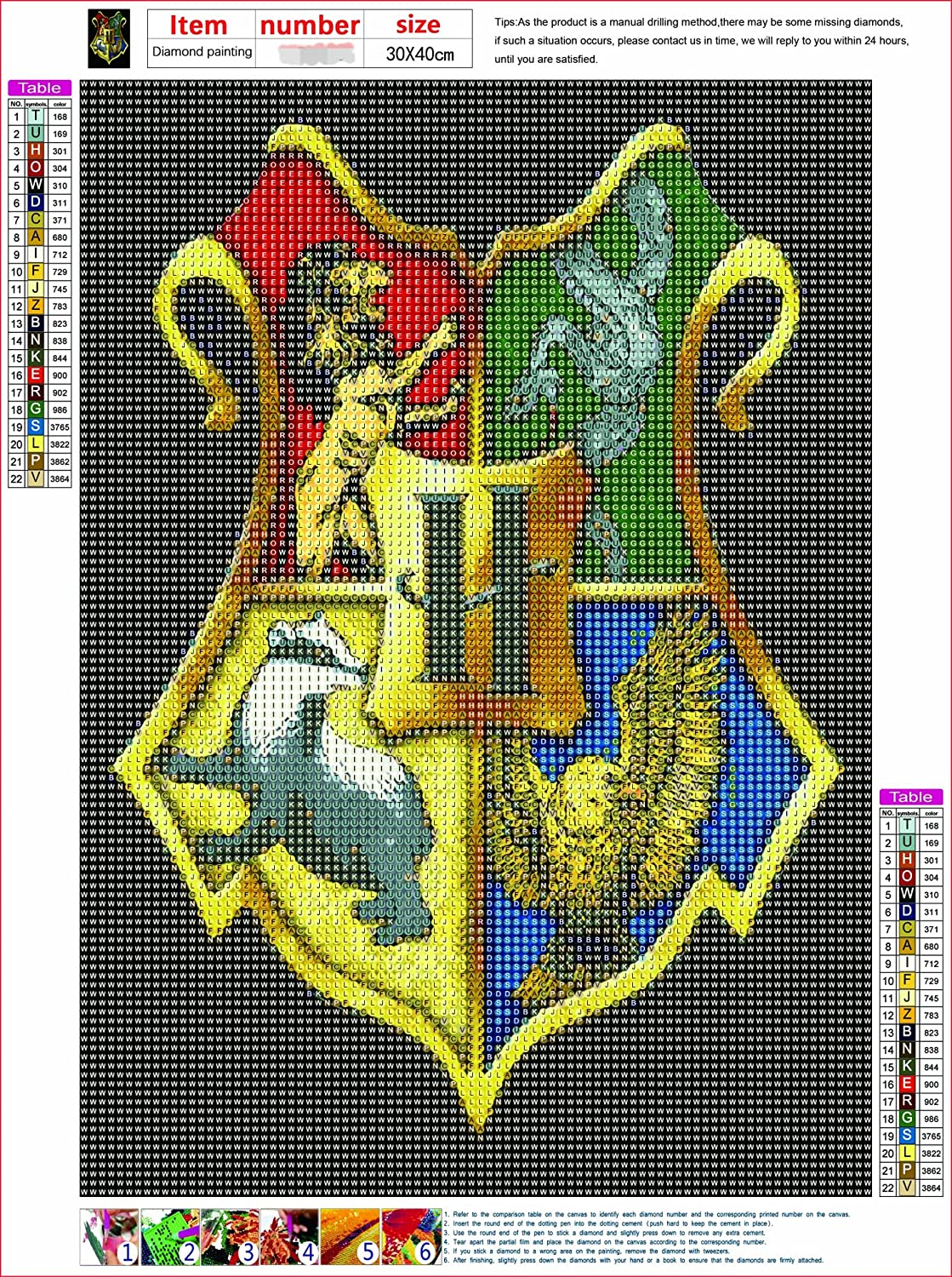 2 Pack Diamond Painting Kits -Badge Harry Magic Boy Full Drill Diamond Paint by Number for Adults,Pictures Arts Craft Perfect for Relaxation and Home Wall Decor Gift 12X16 Inch (2 Pcs Badge) image number 2