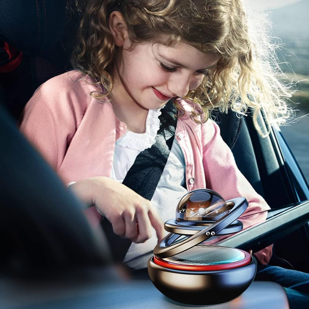 Kwak'S Car Air Freshener Solar Energy Air Purifier for Car Interior Autorotation Decoration Accessories(Black) - Black image number 4