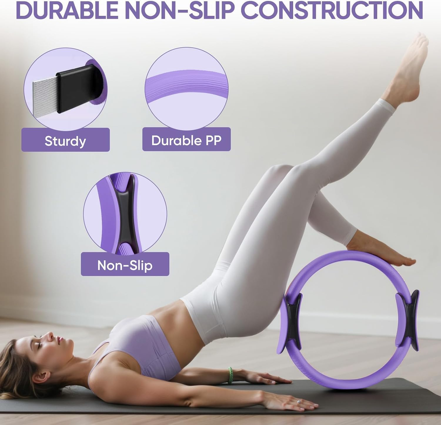 APEXORIGIN Pilates Kit for Women, Pilates Equipment Ring and Ball Set Magic Circle Hoop with 5 Resistance Bands Compact Toning Fitness Essentials Starter Set Accessories image number 4