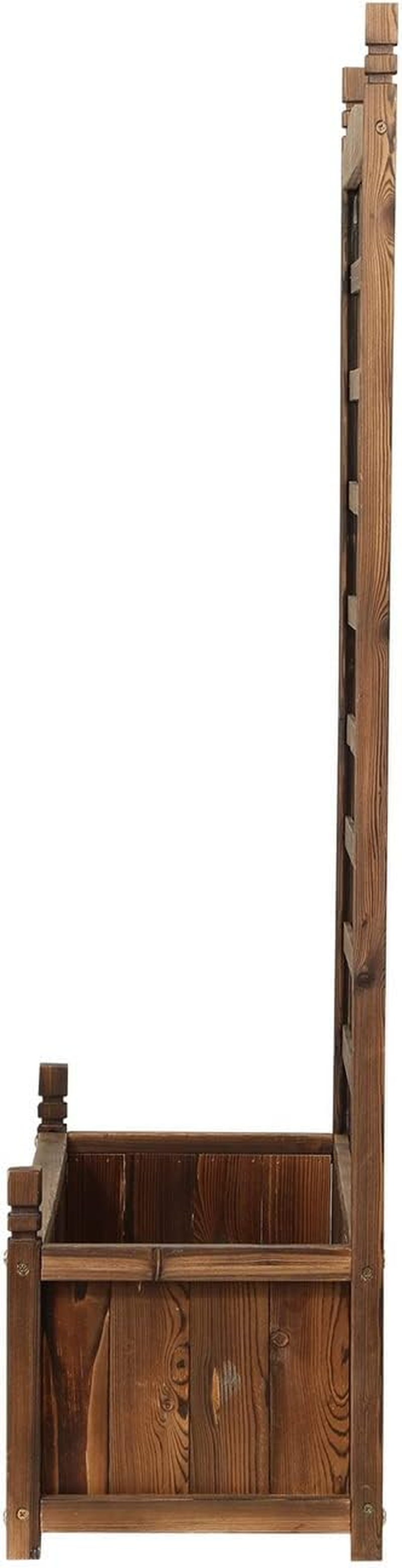 Livsip Wooden Garden Bed with Trellis 64 X 28.5 X 115Cm Raised Garden Bed Standing Flower Vegetable Planter image number 6