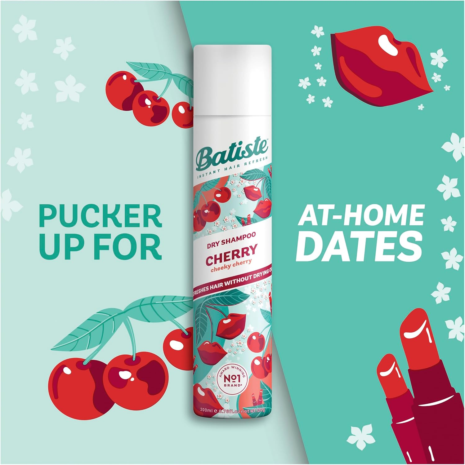 Batiste Extra Fruity Fragrance Dry Shampoo Collection - 4 Pack Includes 1X Batiste Tropical 350Ml + 1X Batiste Original 350Ml + 2X Batiste Cherry 200Ml Dry Shampoo