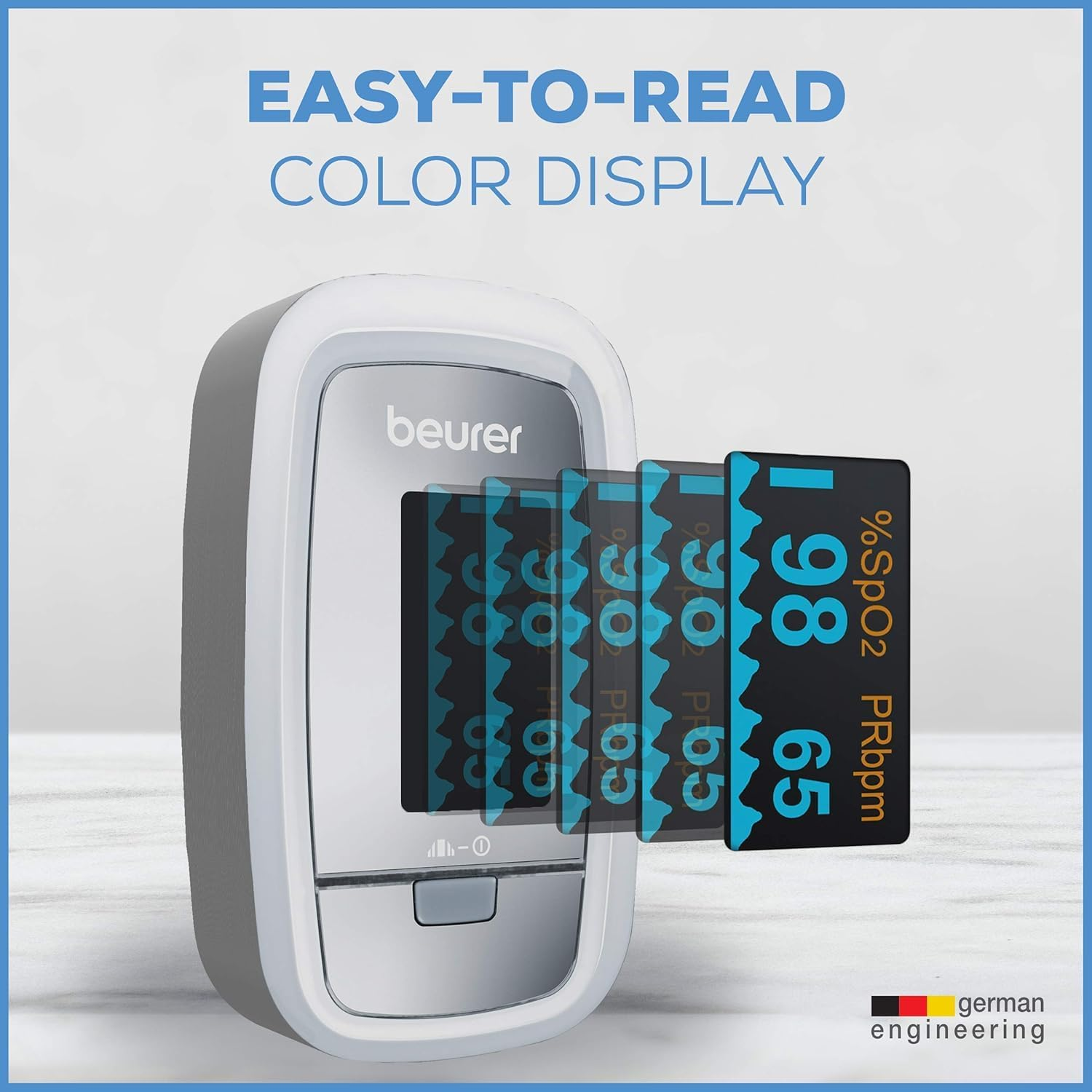 Beurer Instant Digital Fingertip Pulse Oximeter, Blood Oxygen Saturation & Pulse Rate Monitor with Accessories, PO30 image number 6