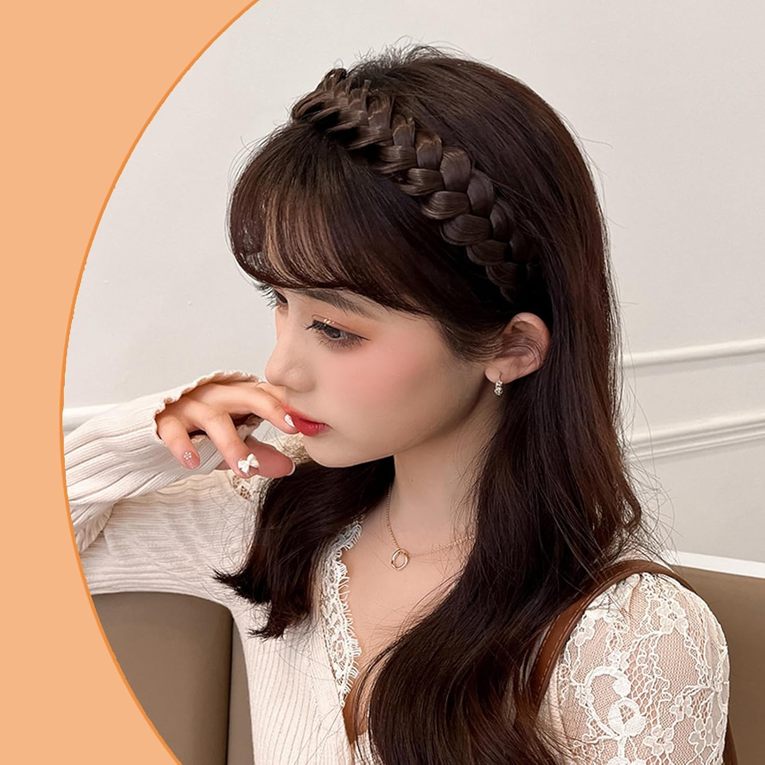Braided Headband Classic Fashion Headband Women'S Braided Headband for Women Girls Headband Braided Headband for Parties, Festivals, Family Reunions, Excursions image number 2