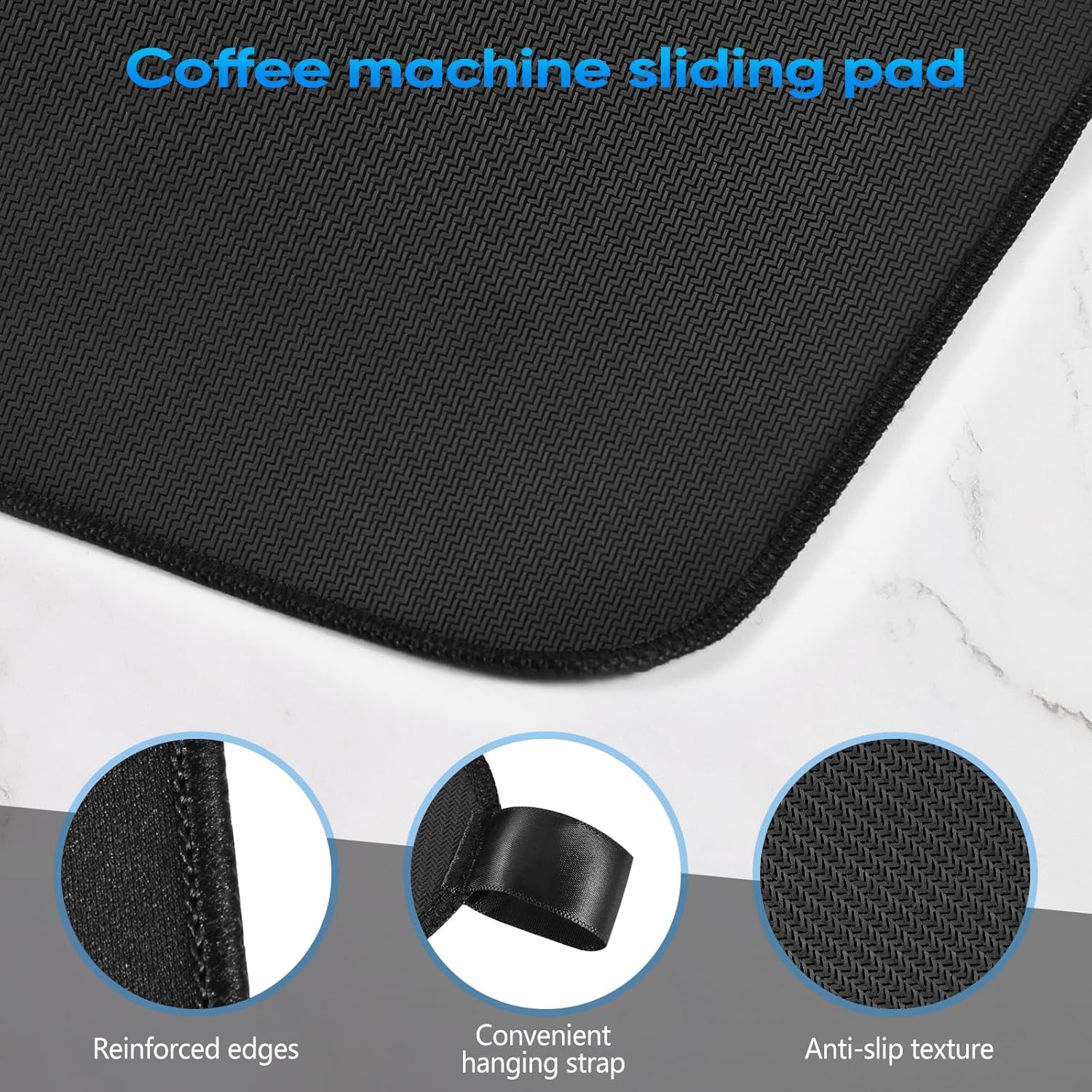 Base and Top Sliding Mat for Ninja Espresso Coffee Machine ES601ANZ with Hanging Strap,Smooth Glide with Anti-Slip Base,Perfect Accessories for Ninja Luxe Cafe Machine Es601Anz,Black - Base Mat For Es601 image number 3