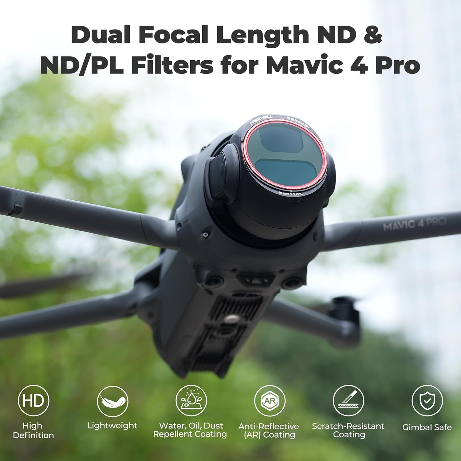 Freewell All Day Split ND and ND/PL Filters for DJI Mavic 4 Pro - Complete ND4 to ND64 Kit with Polarizers for All-Day Light Control, Glare Reduction and Vivid Aerial Photography image number 1