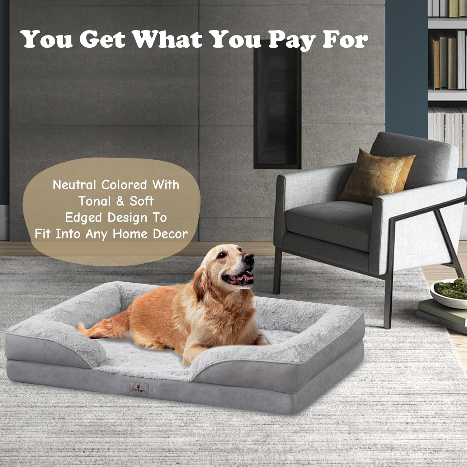 XXL Orthopedic Dog Bed - Washable Dog Sofa Beds for Giant Dogs, Supportive Foam Pet Couch Bed with Removable Washable Cover, Waterproof Lining and Nonskid Bottom image number 6